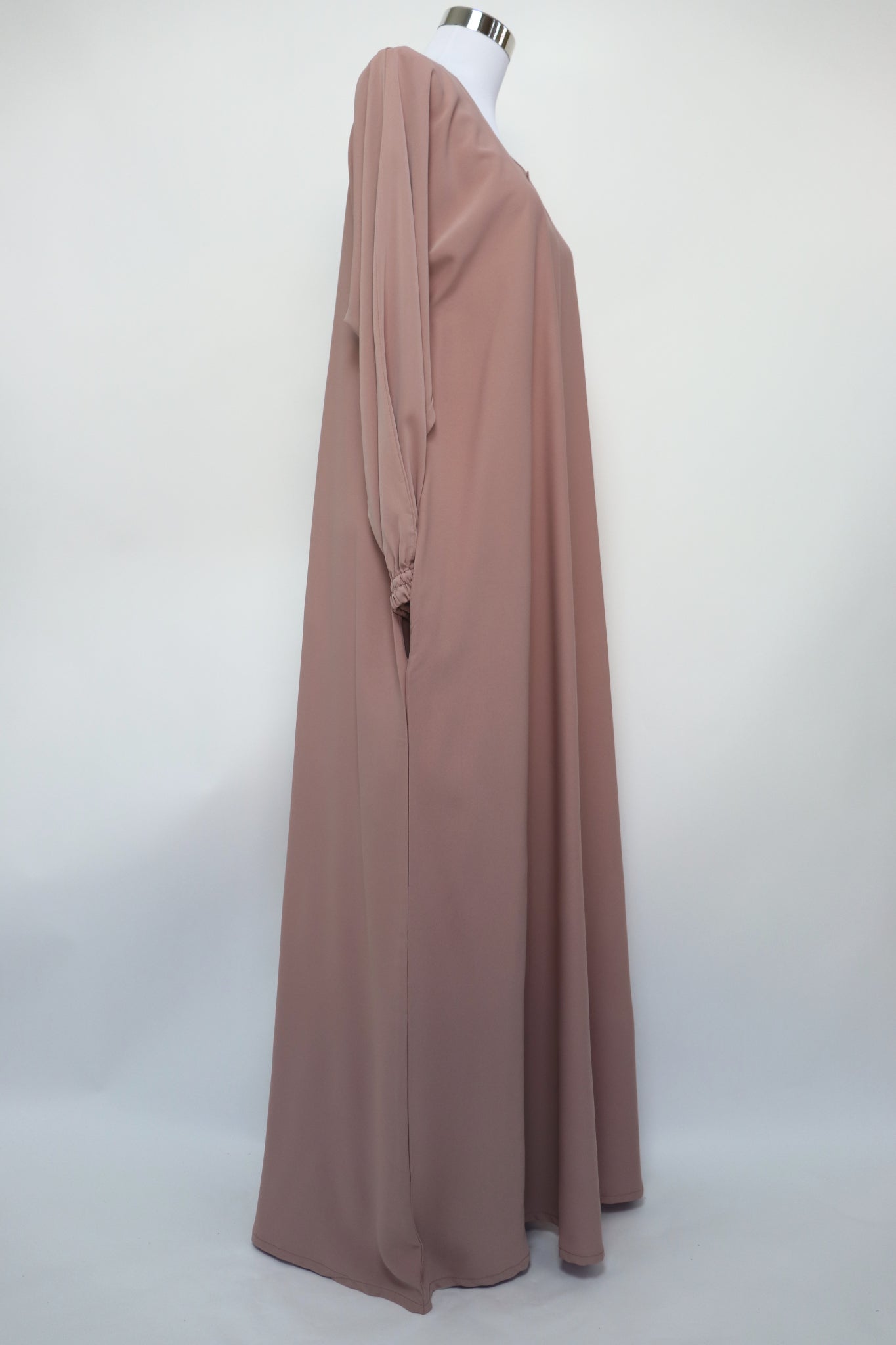 Classic Plain Everyday Cuffed Abaya - Nude Pink