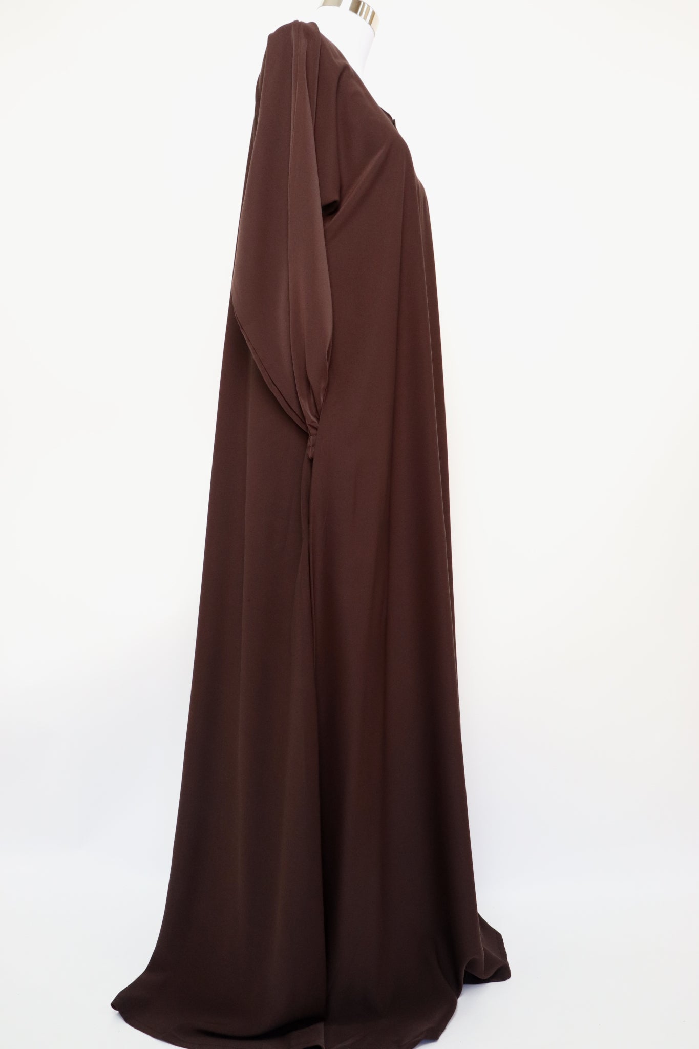 Classic Plain Everyday Cuffed Abaya - Choco Brown