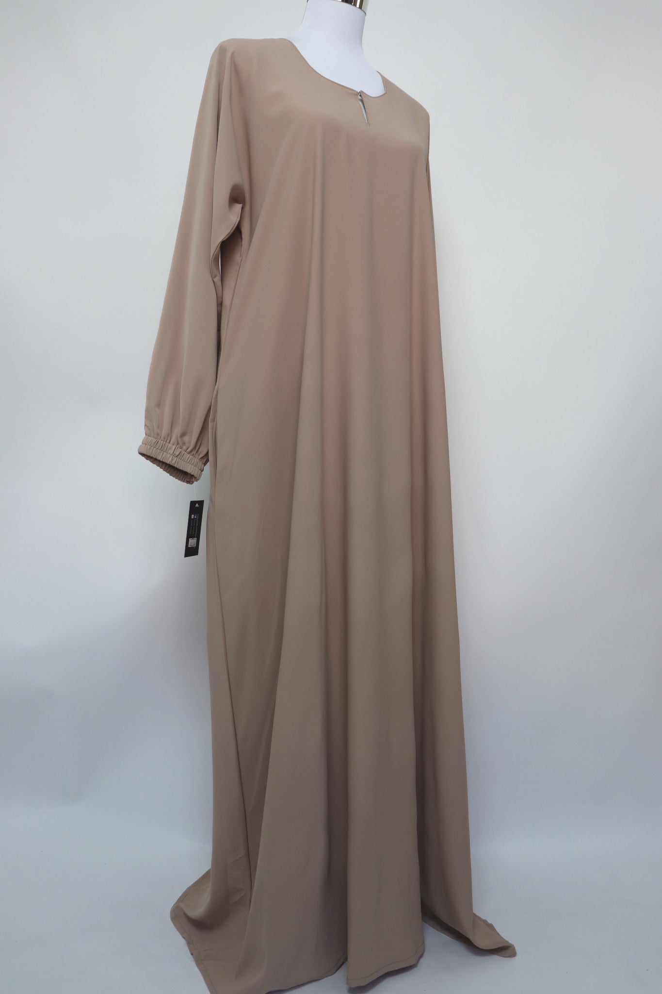 Classic Plain Everyday Cuffed Abaya - Almond