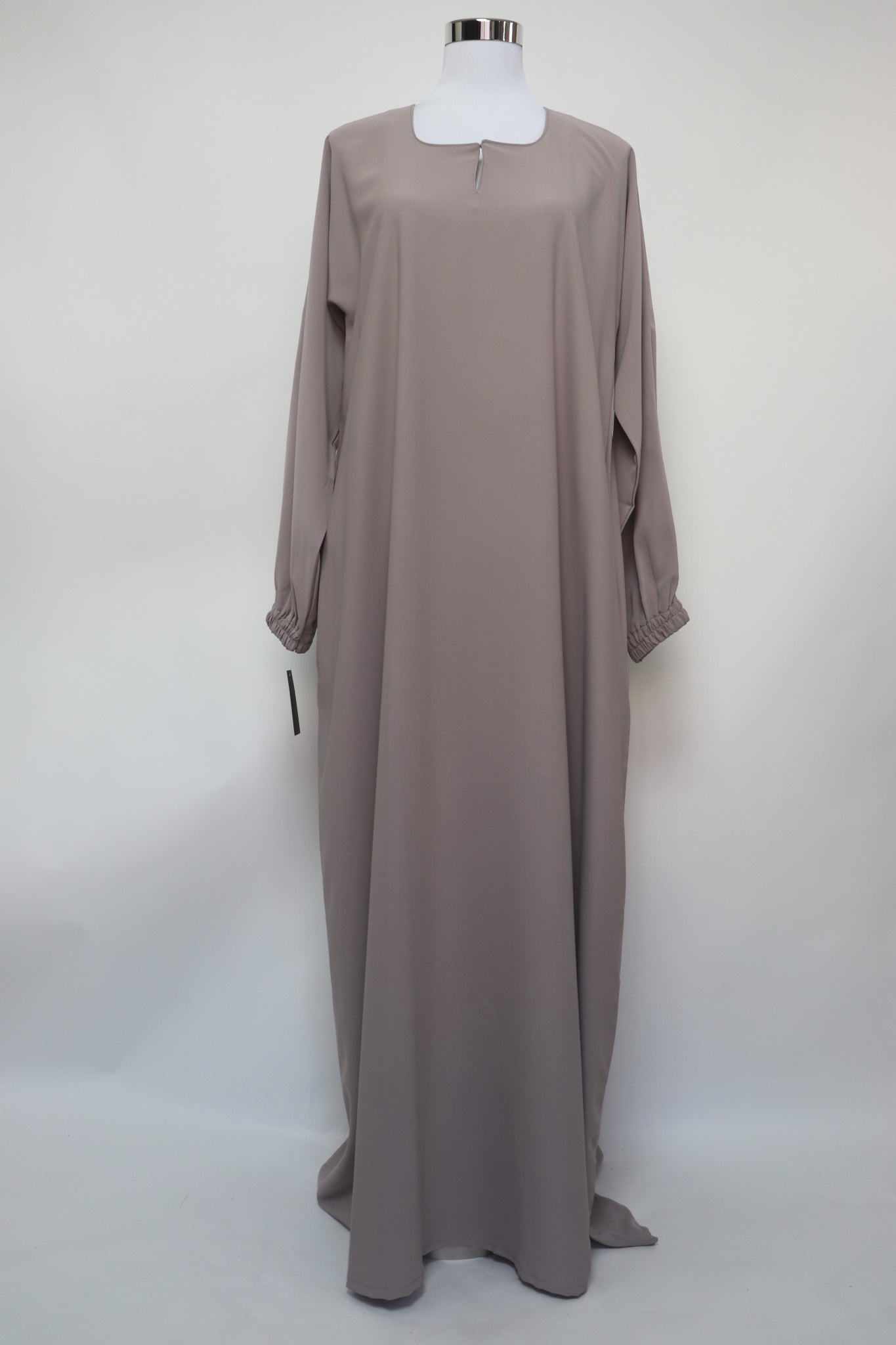 Classic Plain Everyday Cuffed Abaya - Light Taupe
