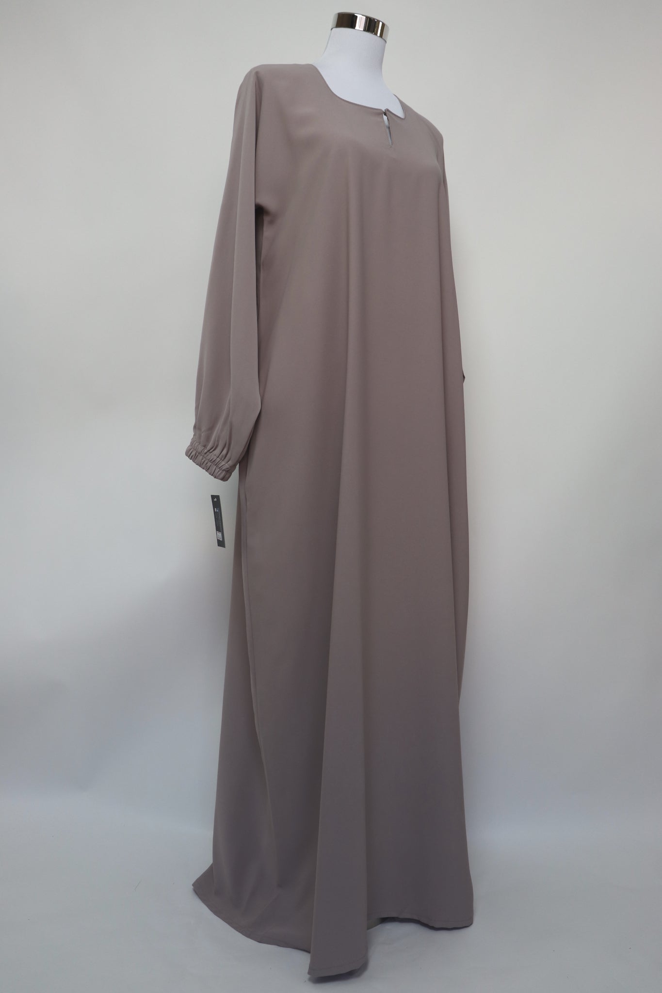 Classic Plain Everyday Cuffed Abaya - Light Taupe