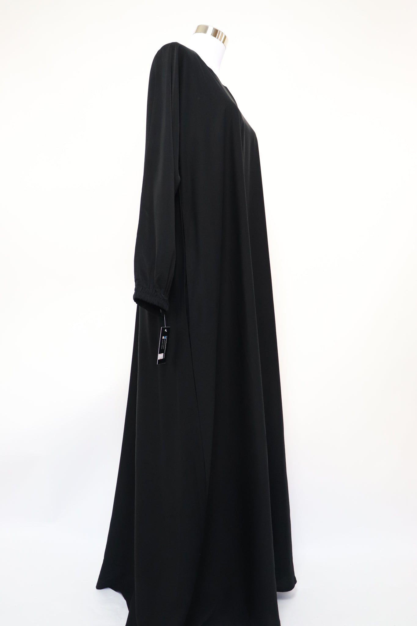 Classic Plain Everyday Cuffed Abaya - Black