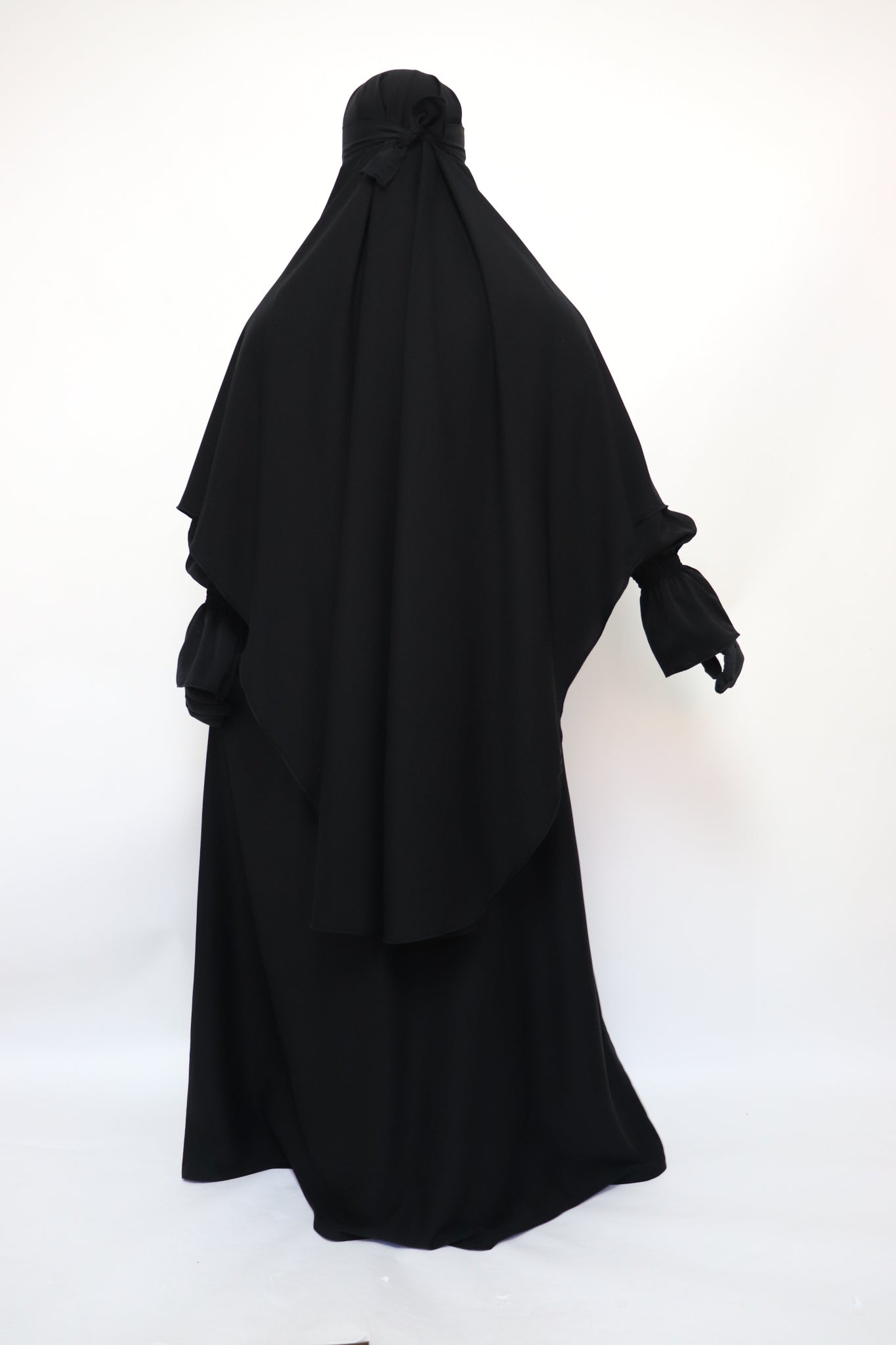 3 Piece Abaya Khimar and Niqab Set - Black
