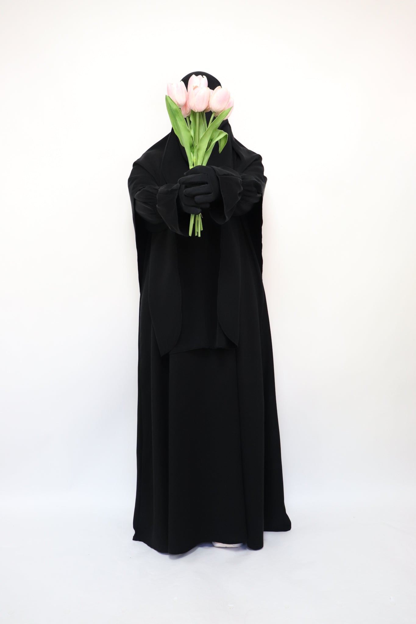 3 Piece Abaya Khimar and Niqab Set - Black