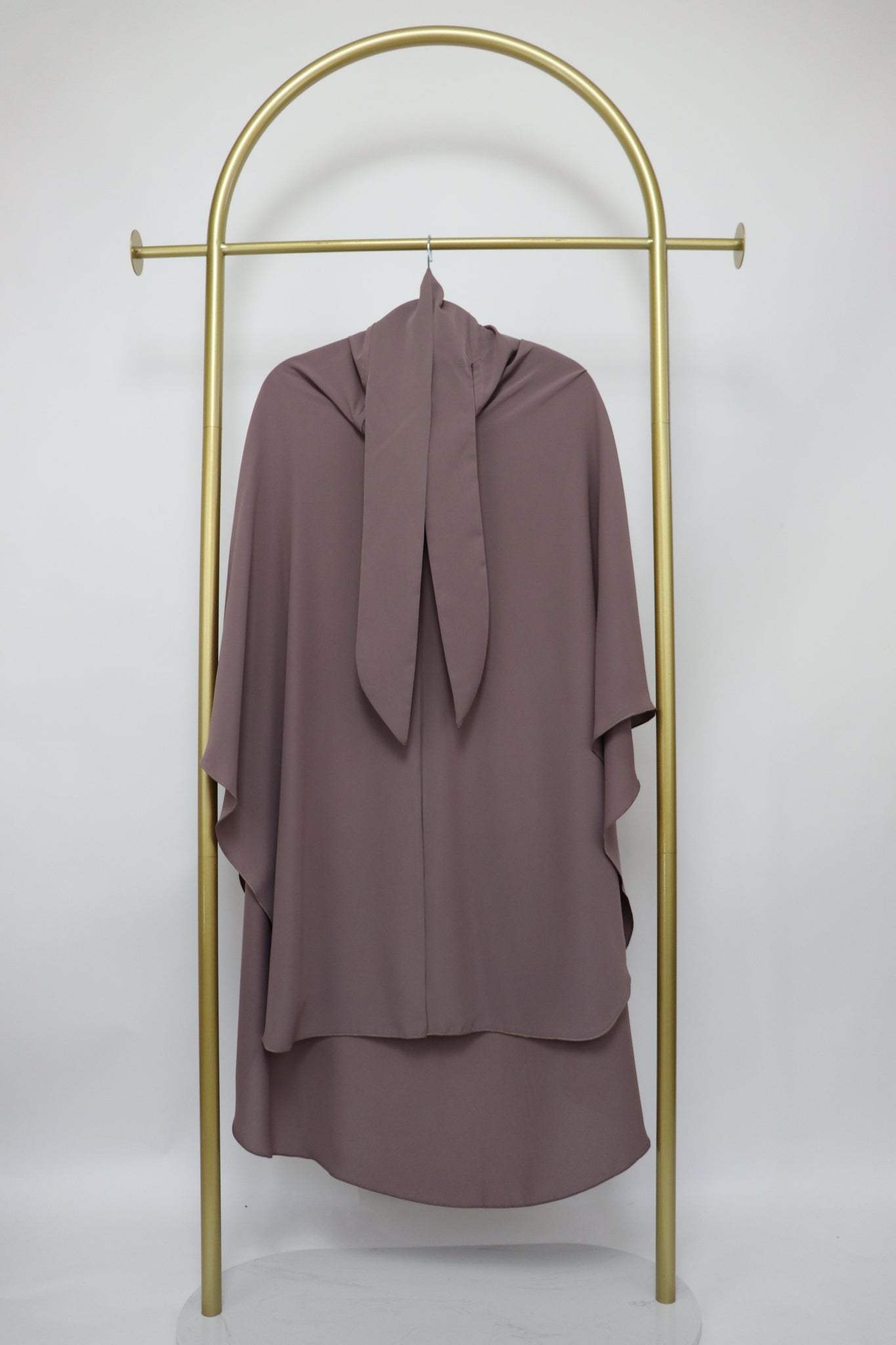 3 Piece Abaya Khimar and Niqab Set - Purplish Taupe