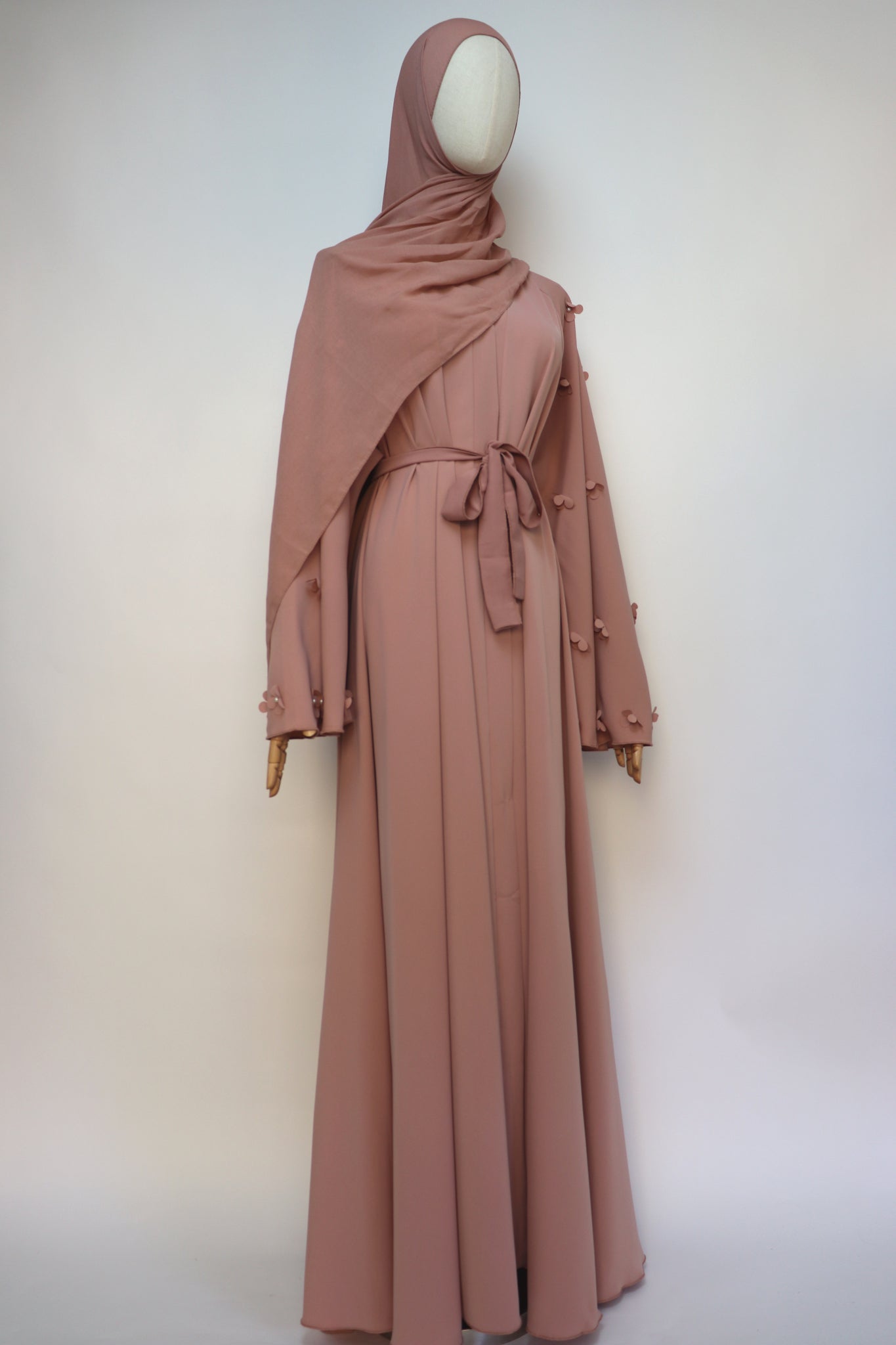 Open Flare Umbrella Daisy Abaya - Blush Pink