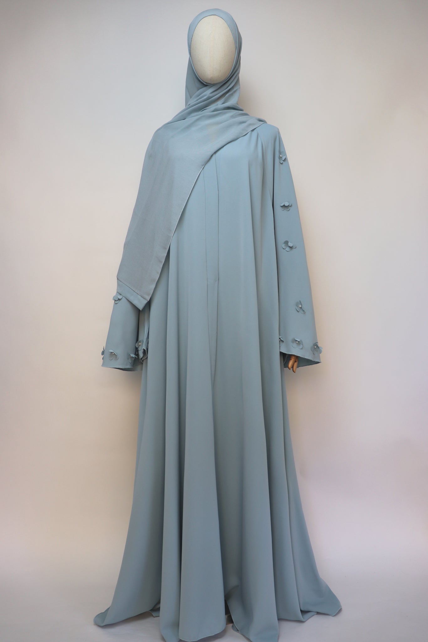 Open Flare Umbrella Daisy Abaya - Misty Blue