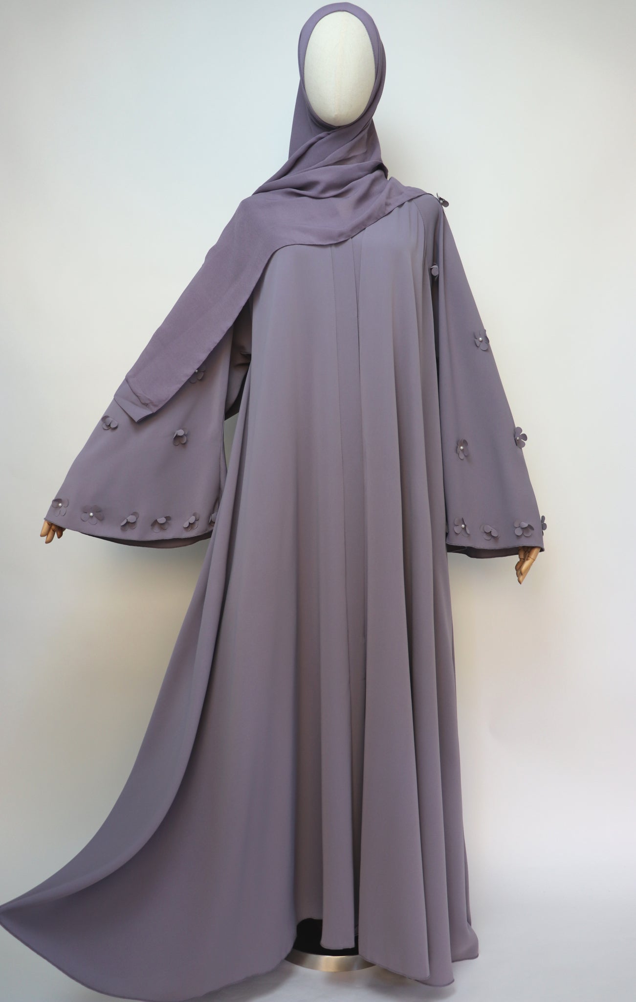 Open Flare Umbrella Daisy Abaya - Deep Lilac