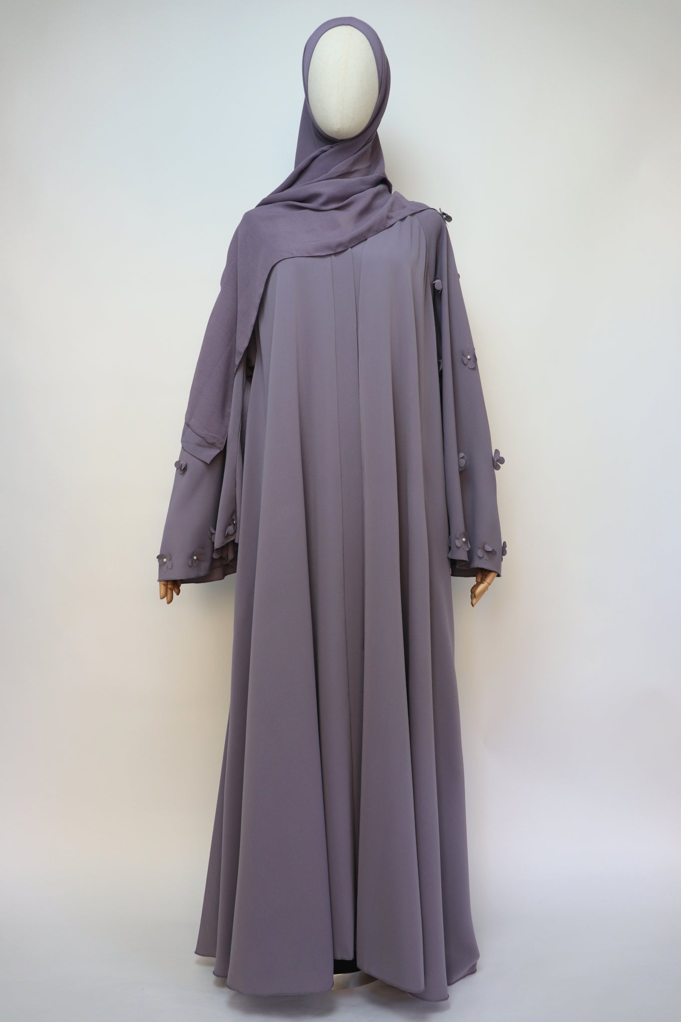 Open Flare Umbrella Daisy Abaya - Deep Lilac