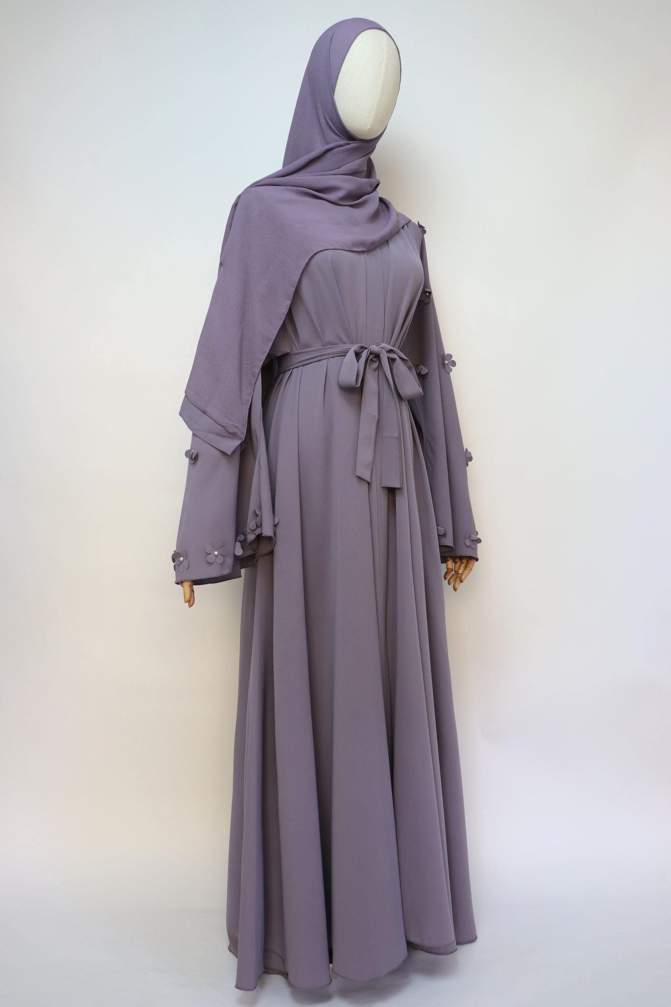 Open Flare Umbrella Daisy Abaya - Deep Lilac