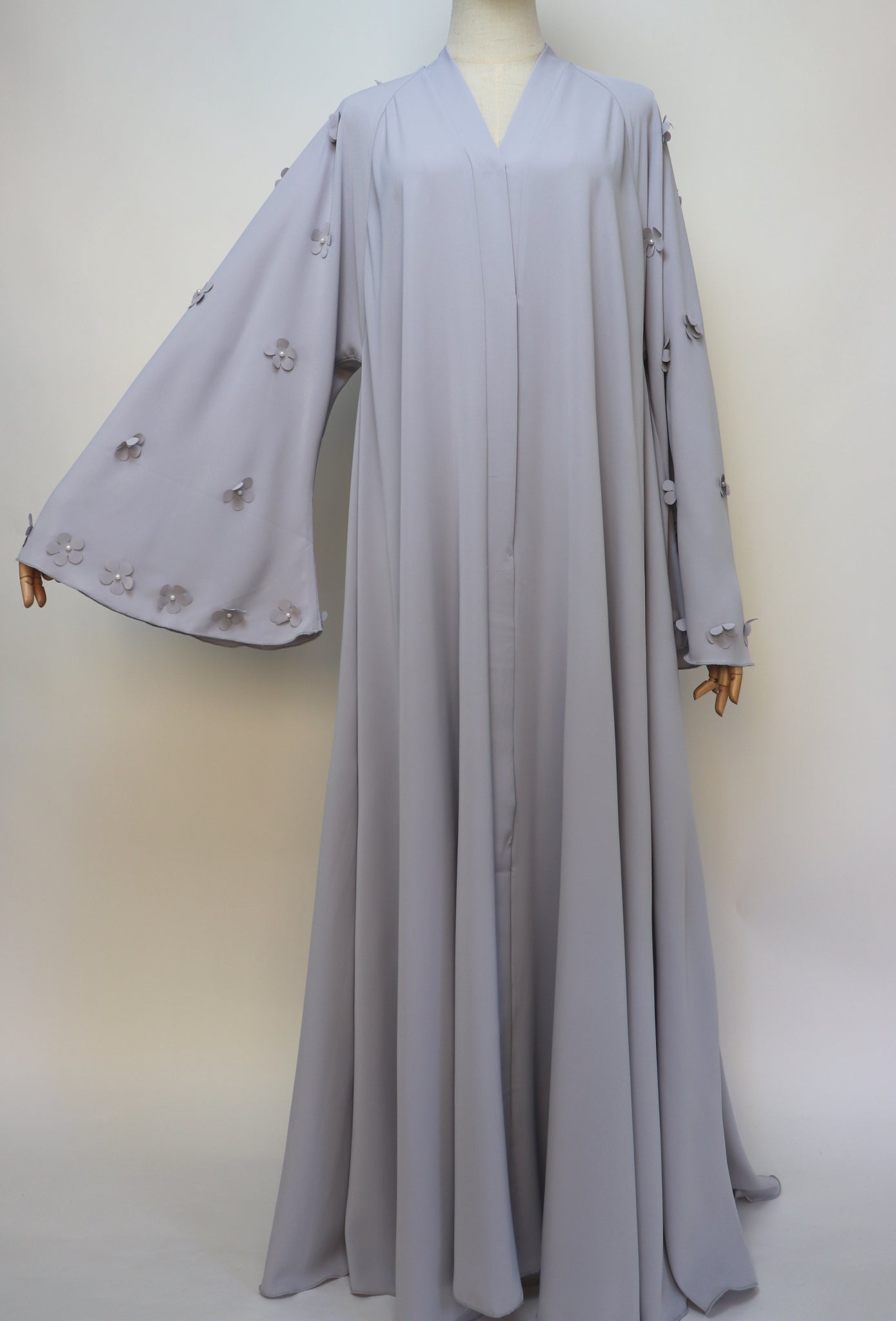 Open Flare Umbrella Daisy Abaya - Pale Gray