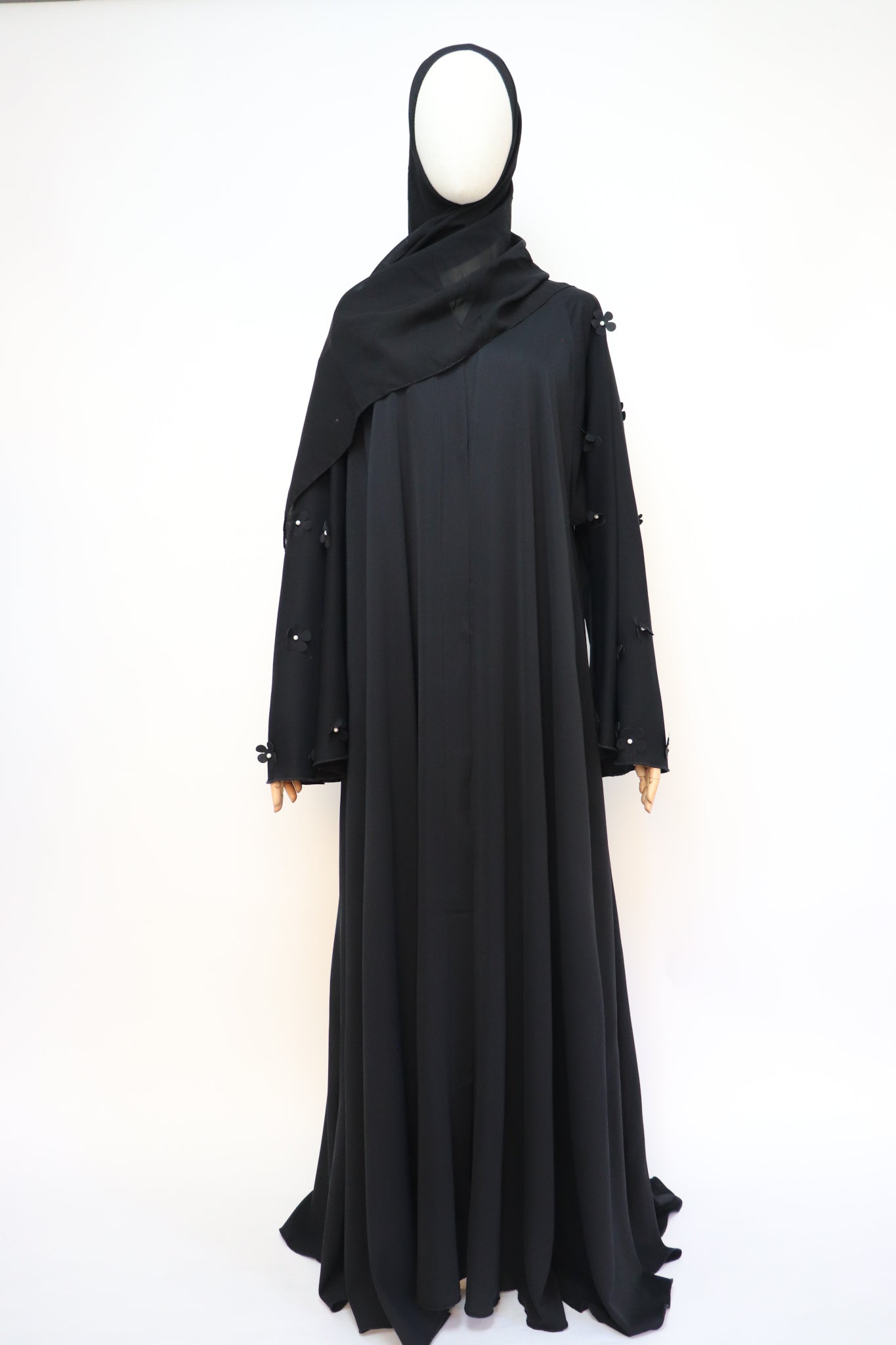 Open Flare Umbrella Daisy Abaya - Black