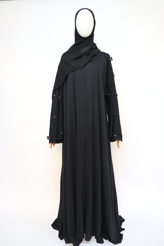 Open Flare Umbrella Daisy Abaya - Black