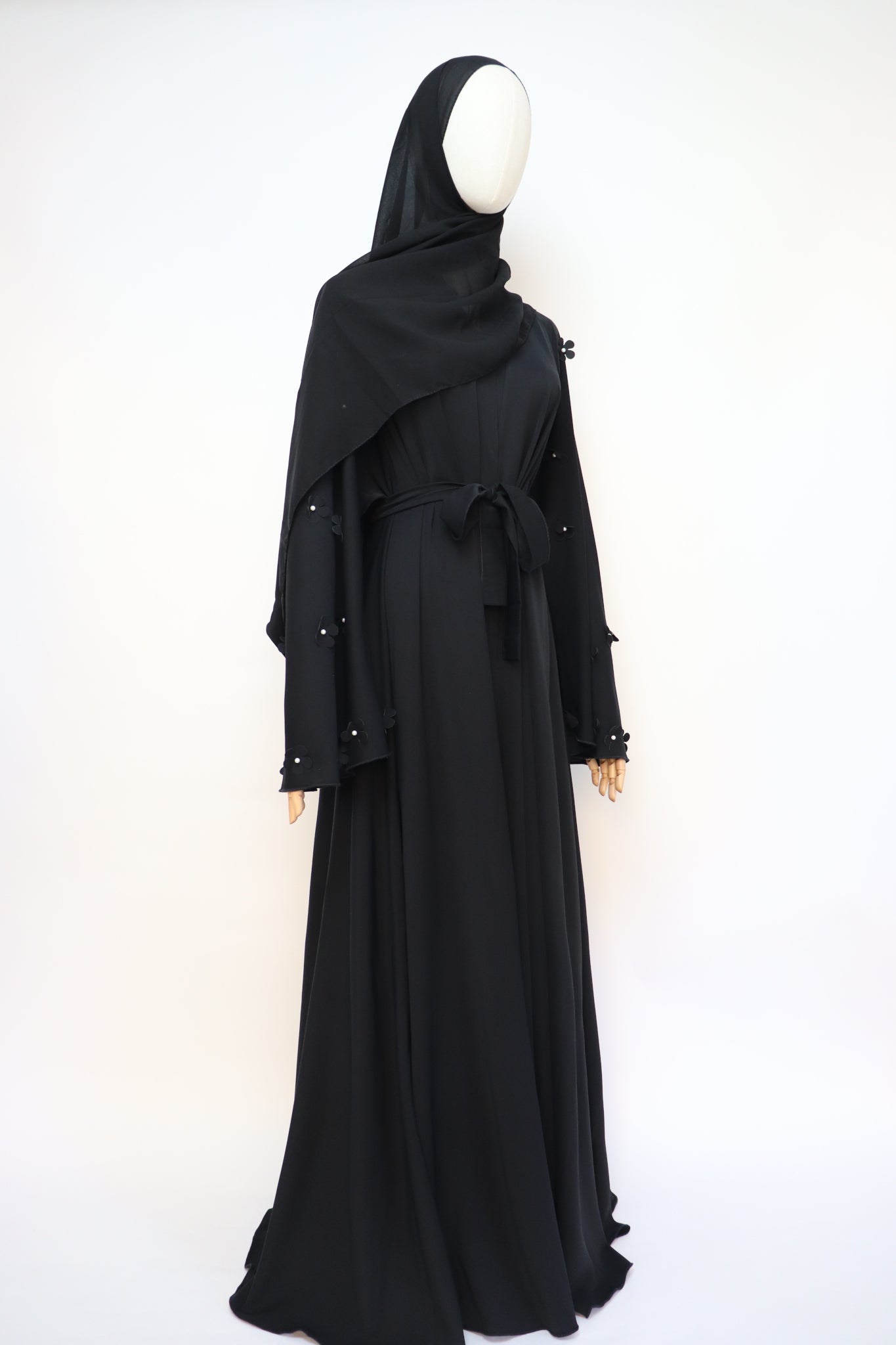 Open Flare Umbrella Daisy Abaya - Black