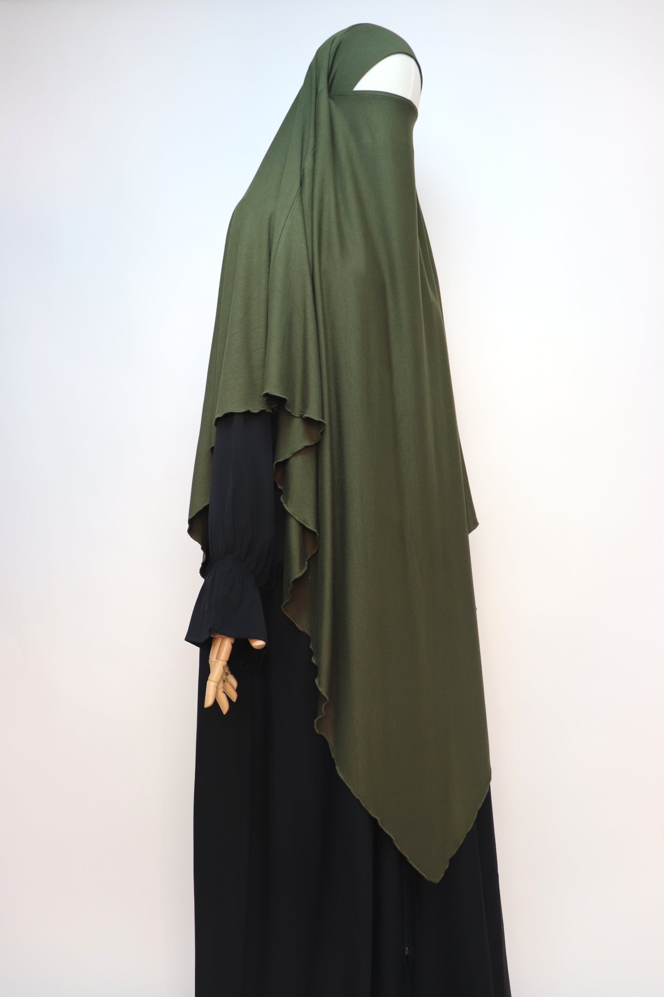 XL Ribbed Jersey Tie Back Diamond Khimar - Olive