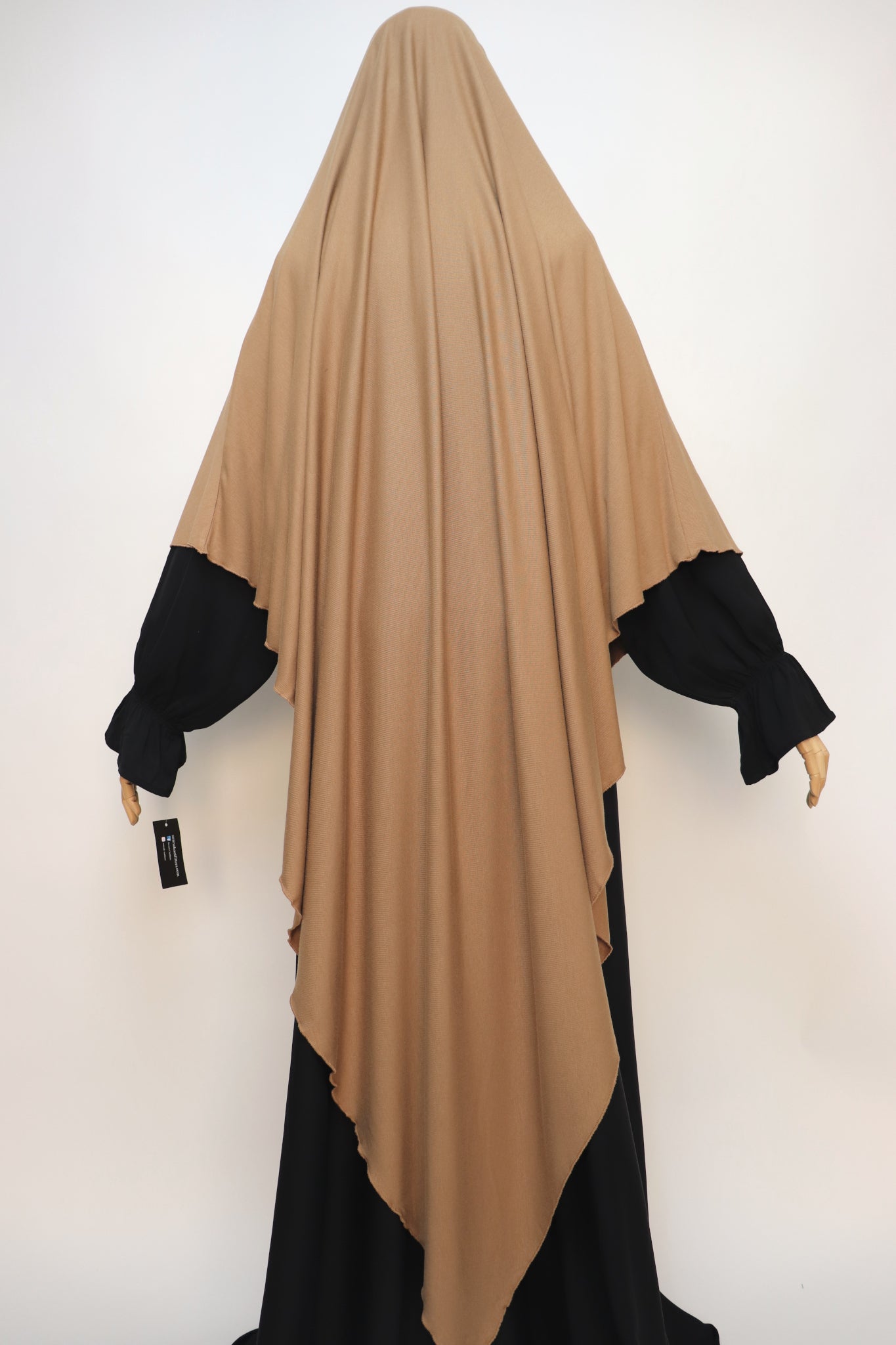 XL Ribbed Jersey Tie Back Diamond Khimar - Mocha