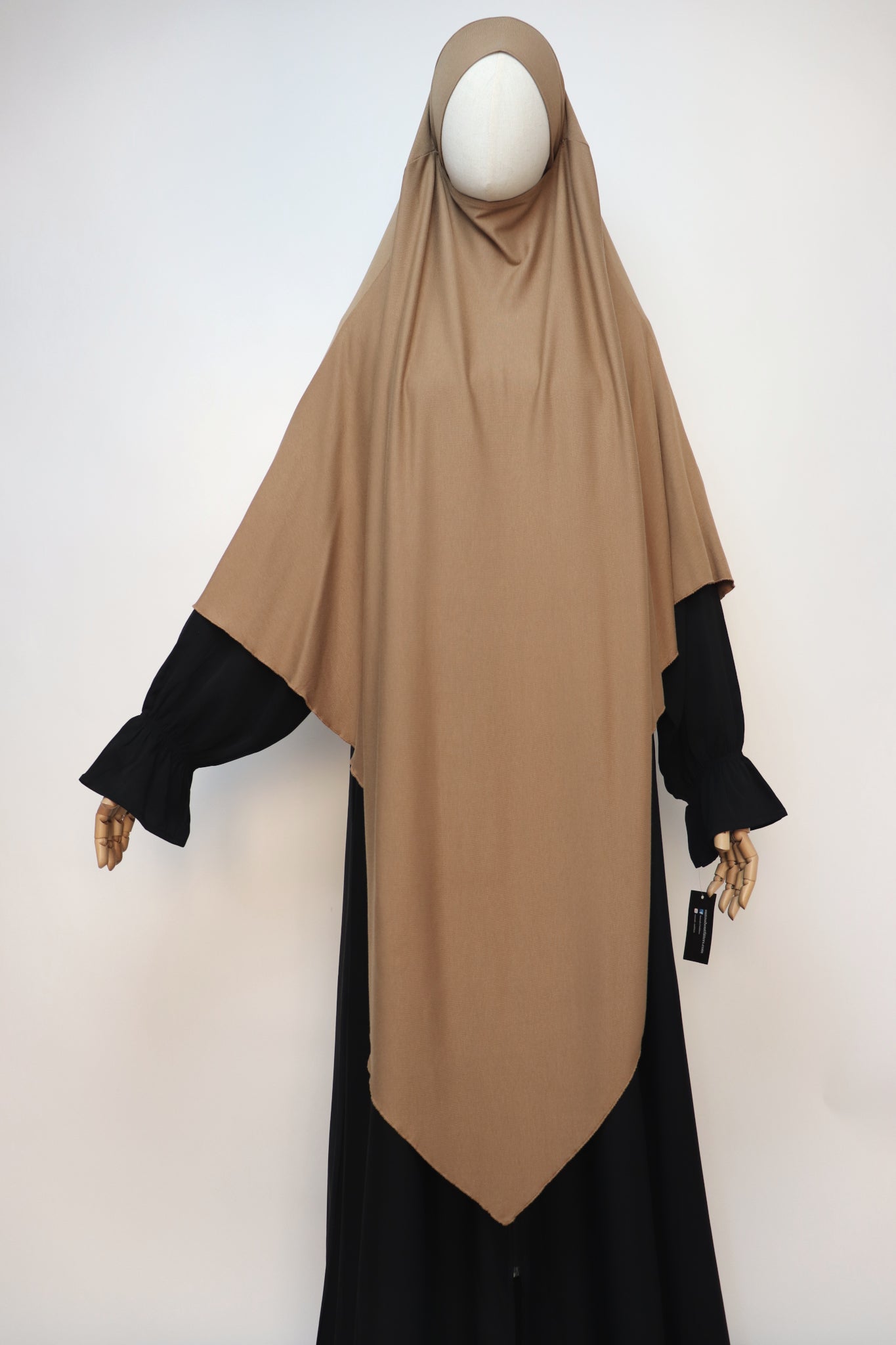 XL Ribbed Jersey Tie Back Diamond Khimar - Mocha