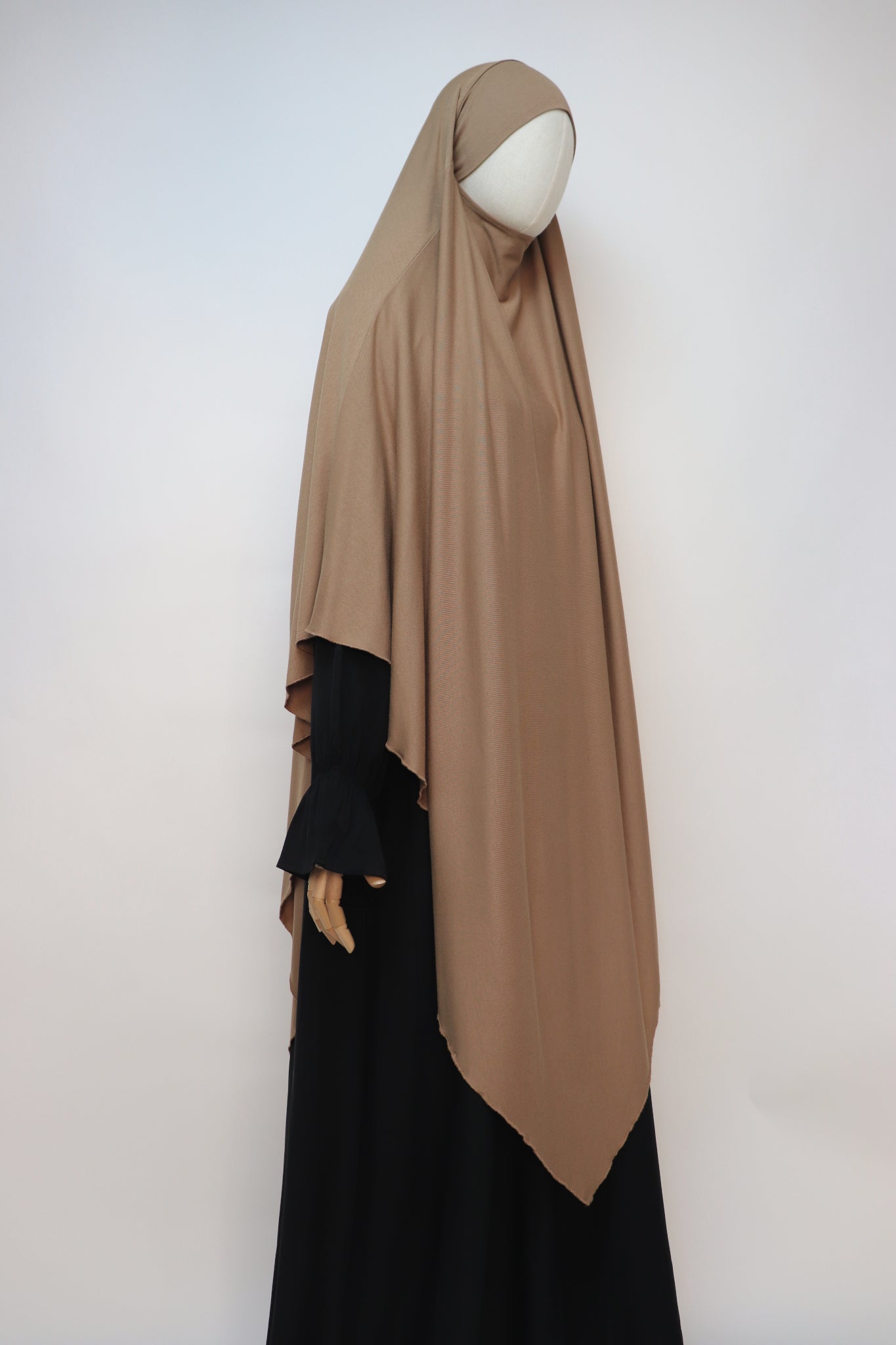 XL Ribbed Jersey Tie Back Diamond Khimar - Mocha