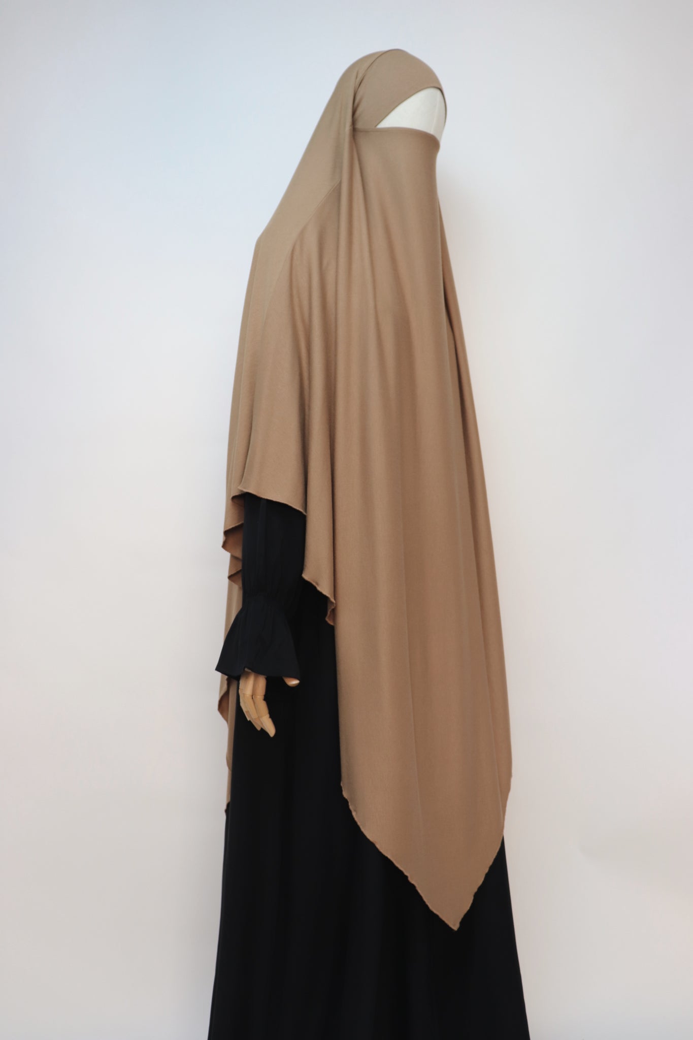 XL Ribbed Jersey Tie Back Diamond Khimar - Mocha