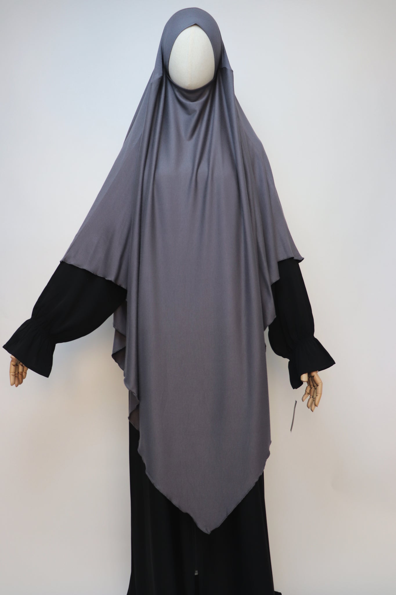 XL Ribbed Jersey Tie Back Diamond Khimar - Gray