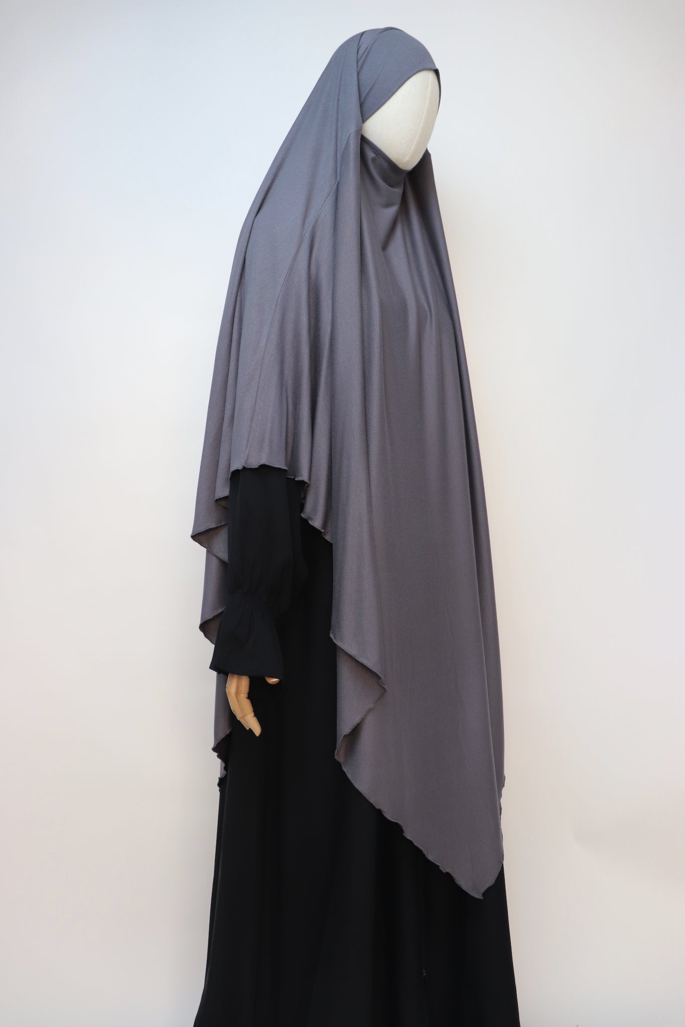 XL Ribbed Jersey Tie Back Diamond Khimar - Gray