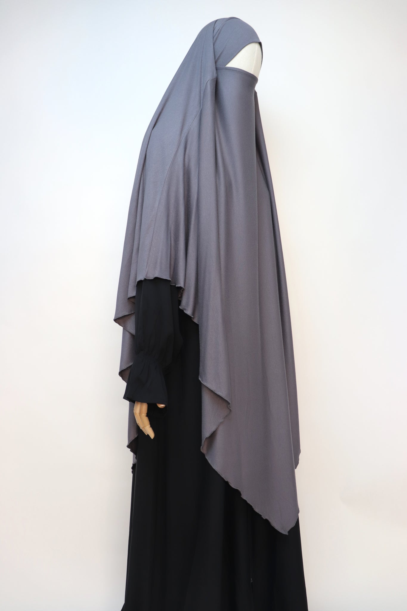 XL Ribbed Jersey Tie Back Diamond Khimar - Gray