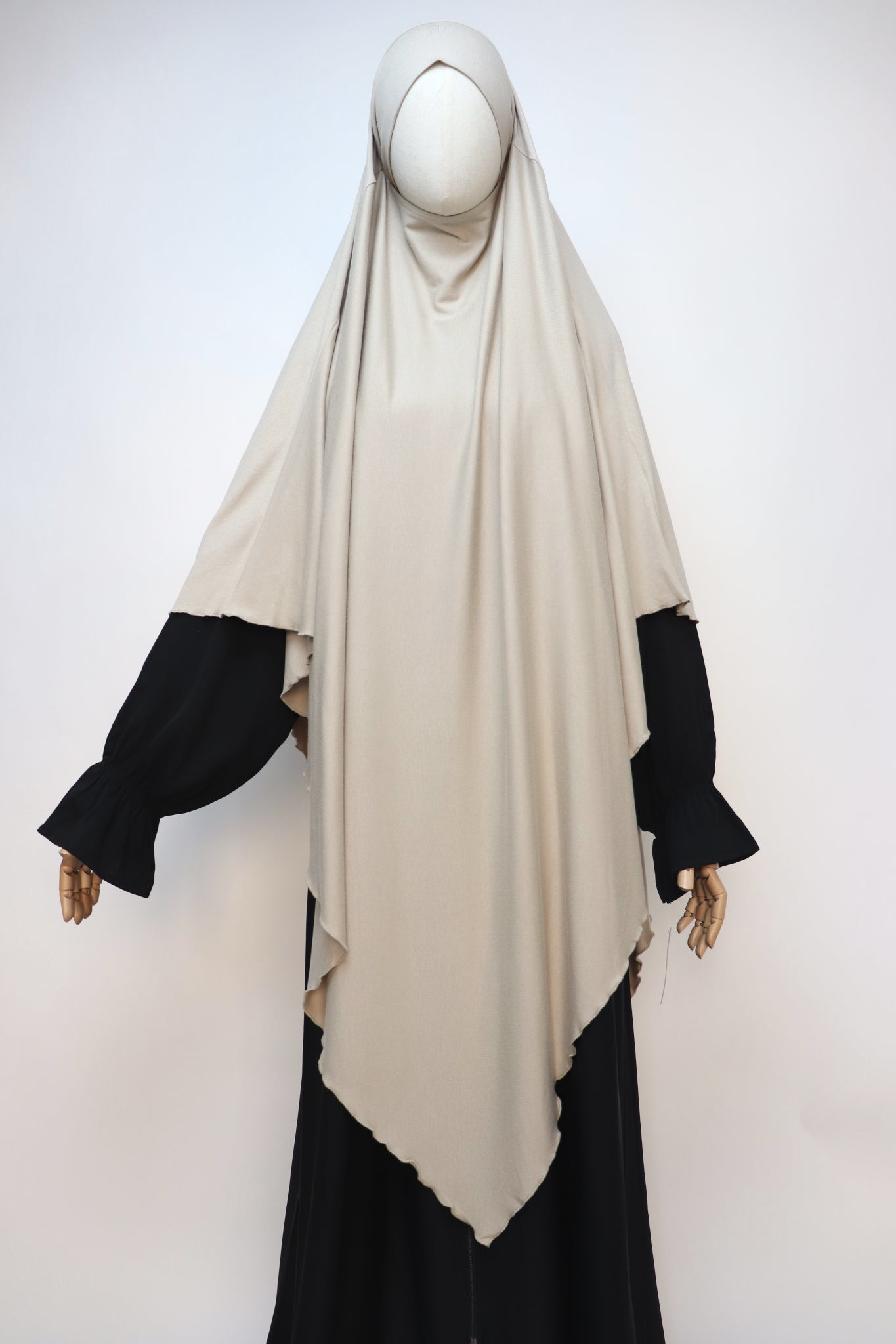 XL Ribbed Jersey Tie Back Diamond Khimar - Bone