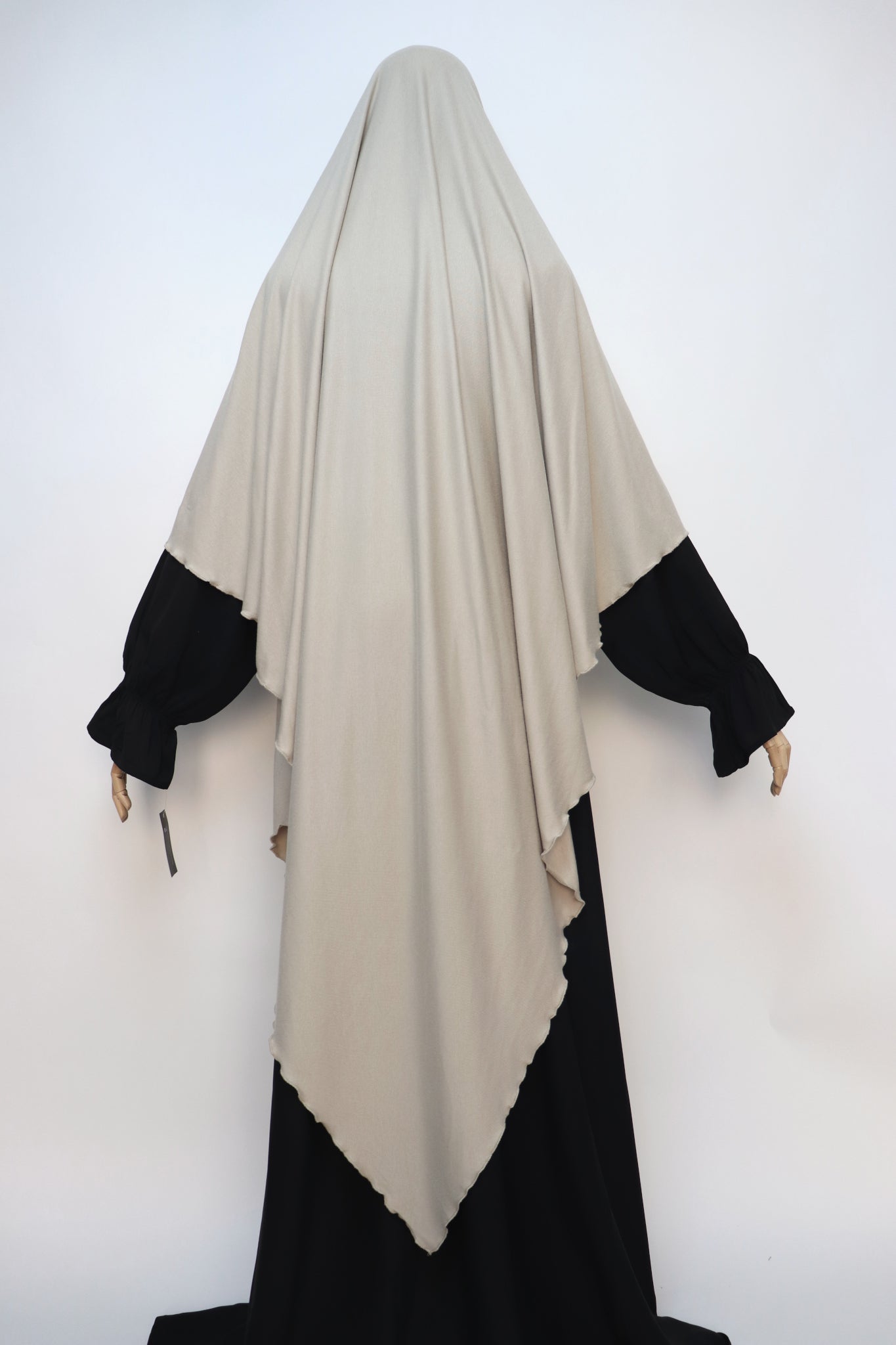 XL Ribbed Jersey Tie Back Diamond Khimar - Bone