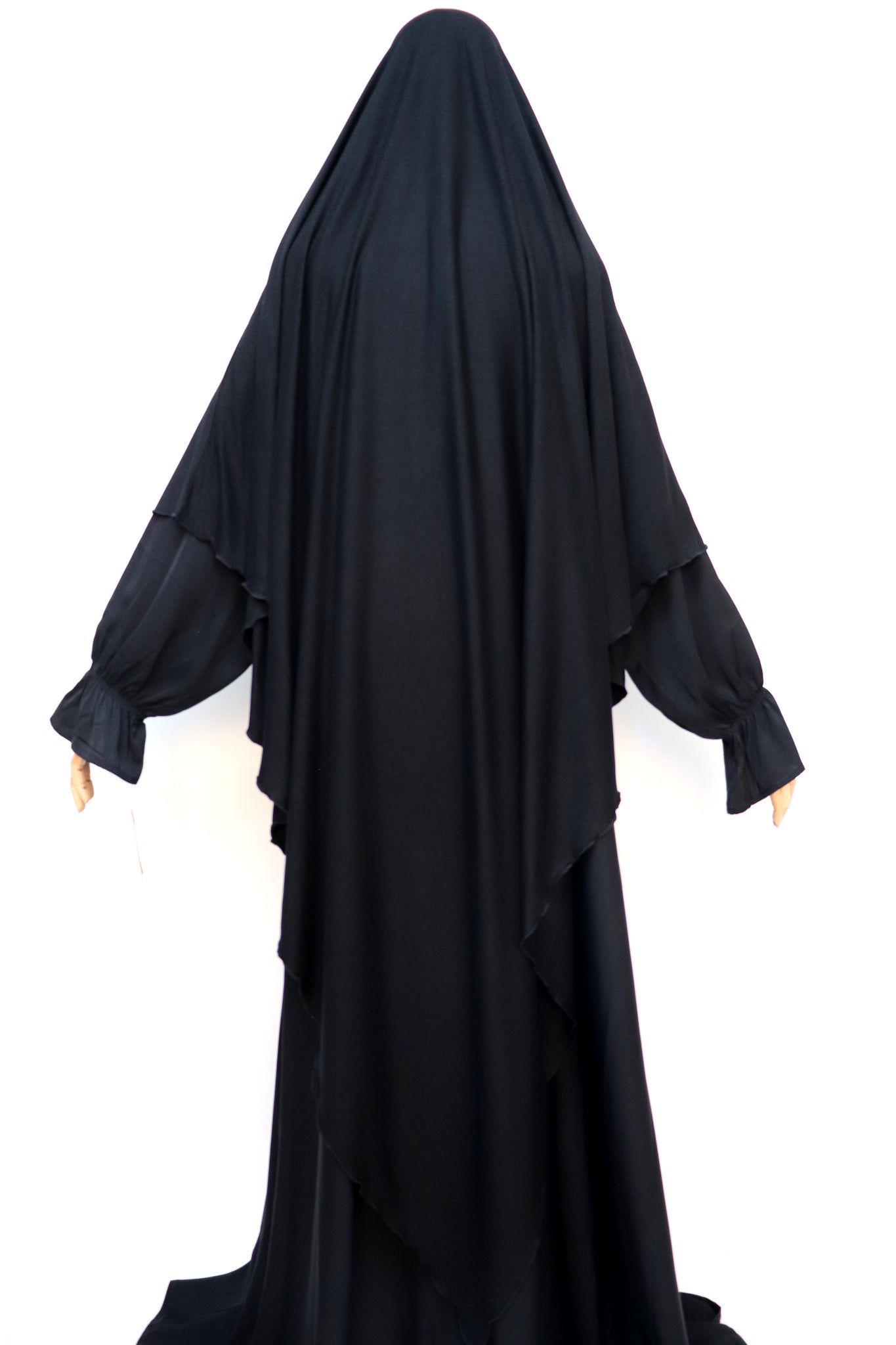 XL Ribbed Jersey Tie Back Diamond Khimar - Black