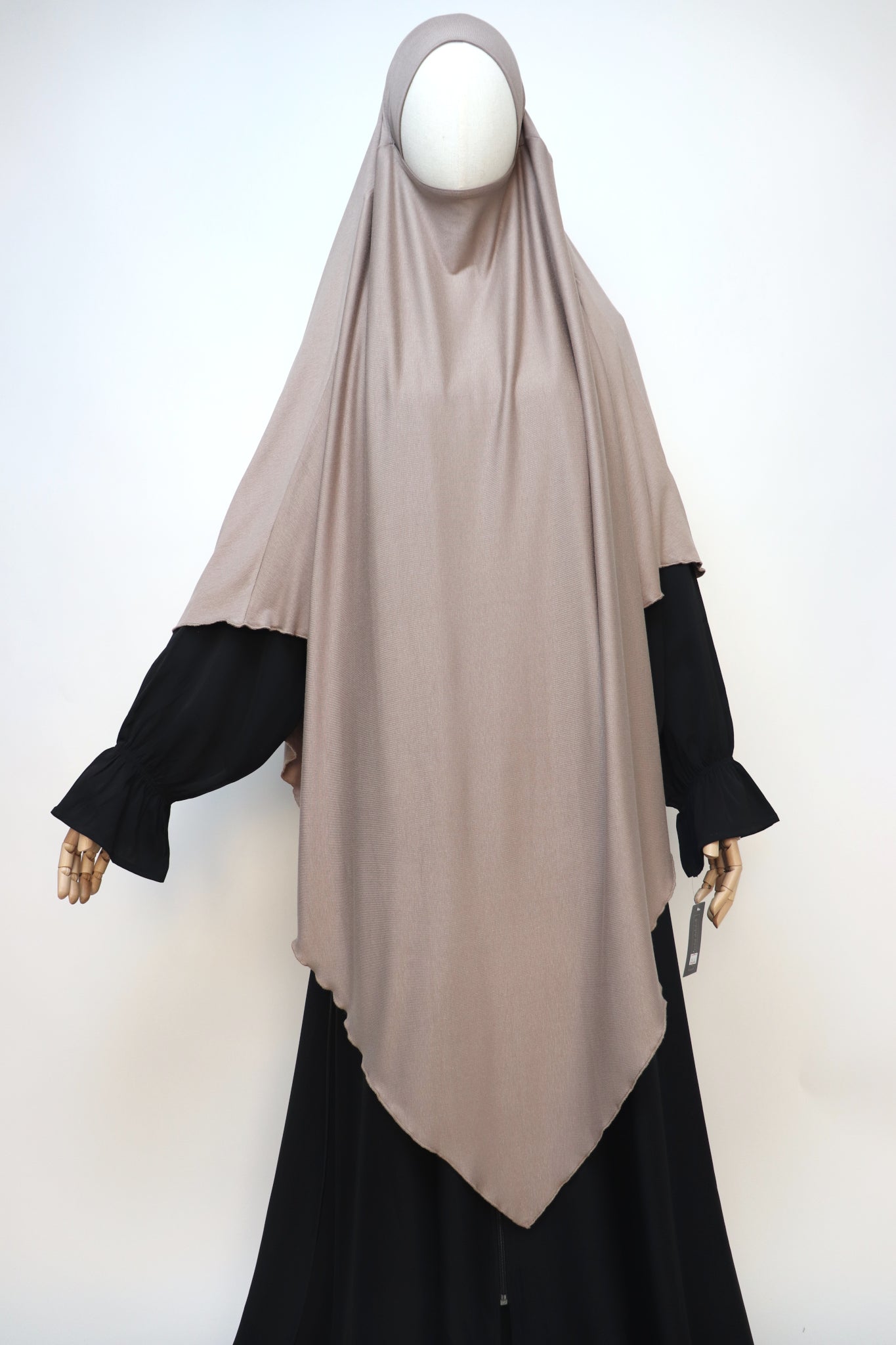 XL Ribbed Jersey Tie Back Diamond Khimar - Taupe