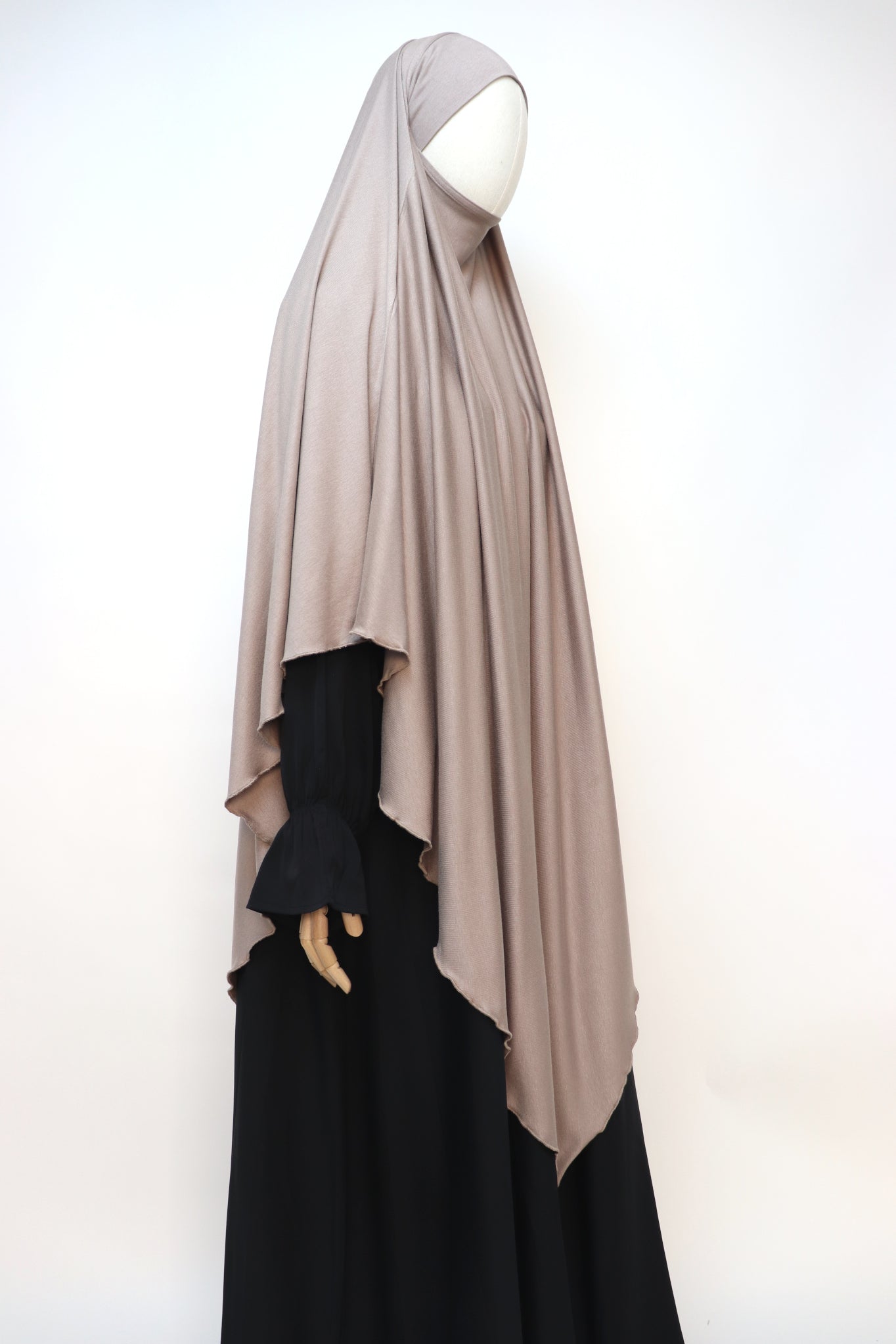 XL Ribbed Jersey Tie Back Diamond Khimar - Taupe