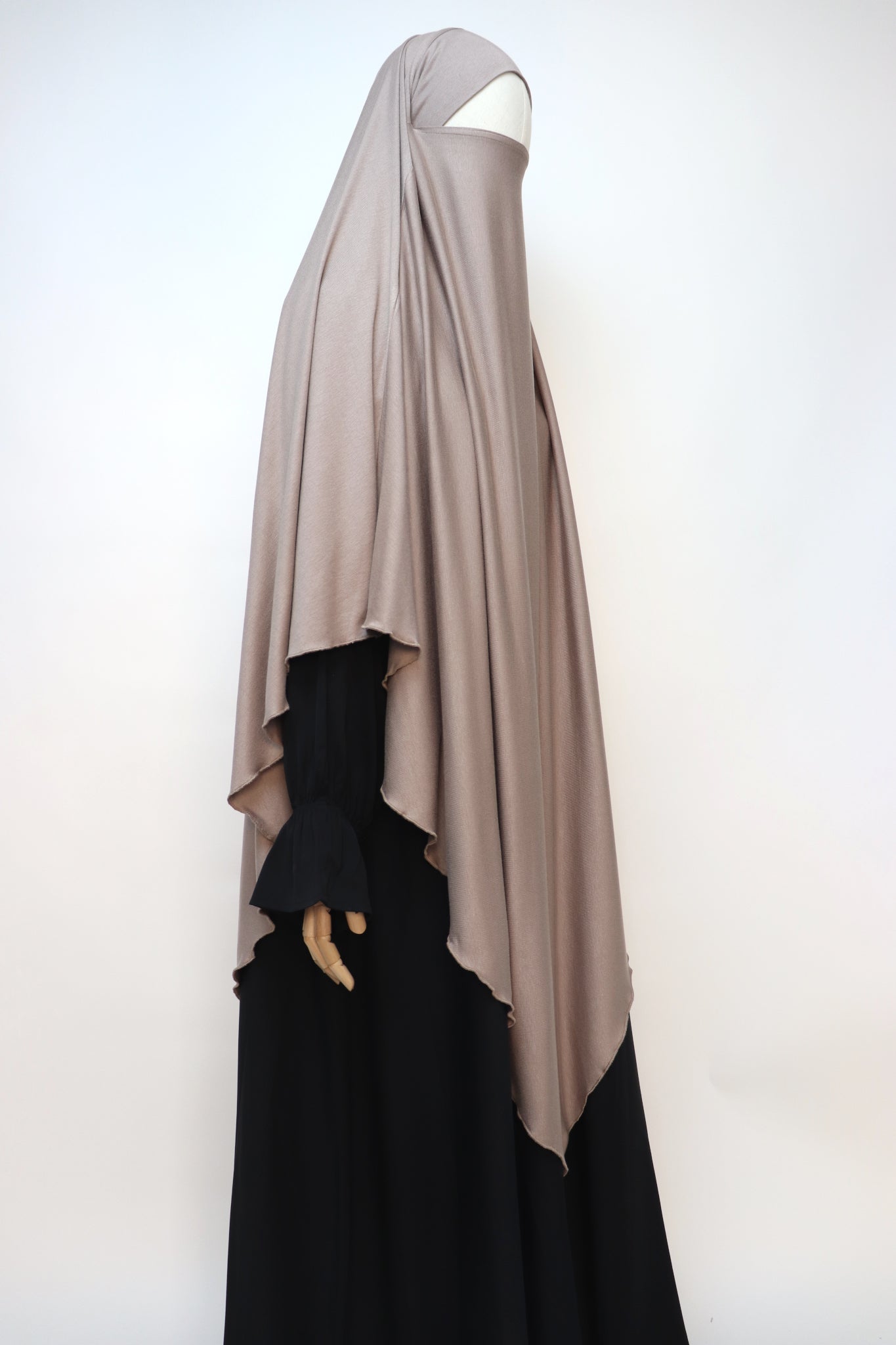 XL Ribbed Jersey Tie Back Diamond Khimar - Taupe
