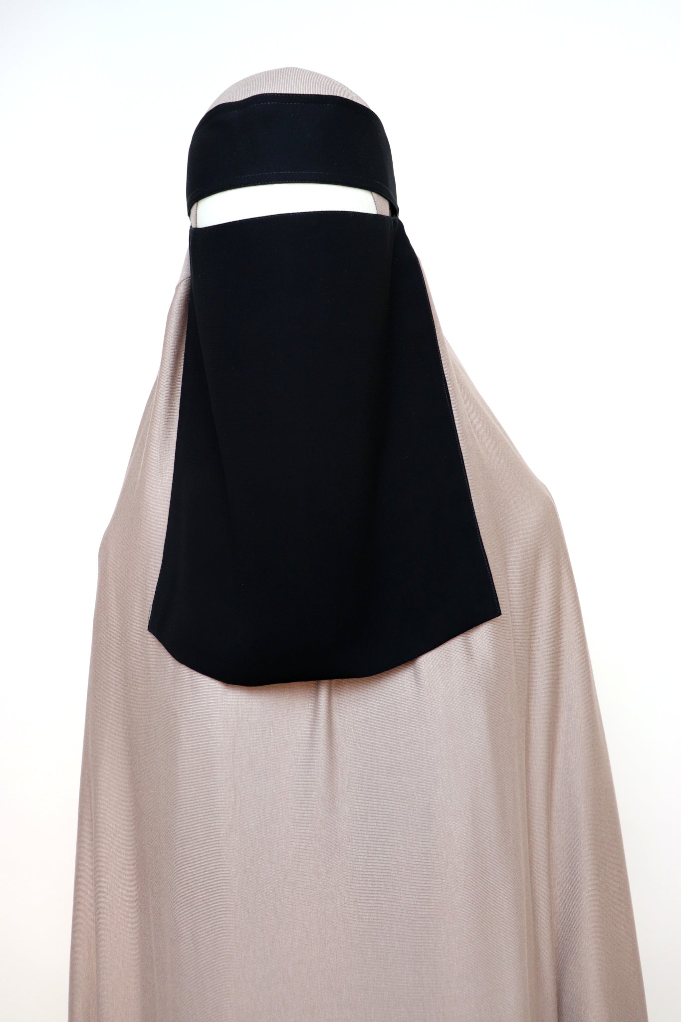 Bedoon Essm Pull-down One Layer Niqab - Black