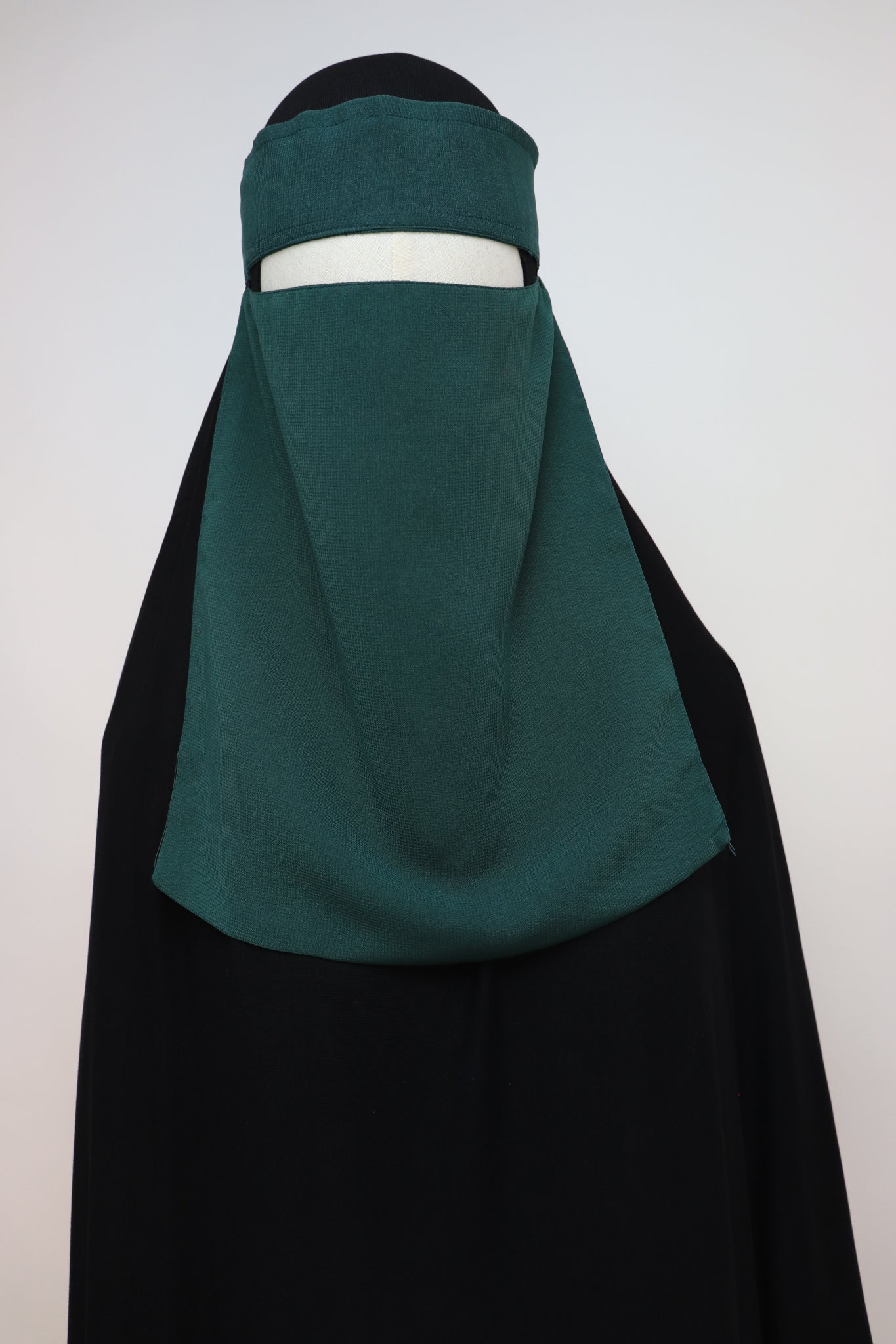 Bedoon Essm Pull-down One Layer Niqab - Emerald