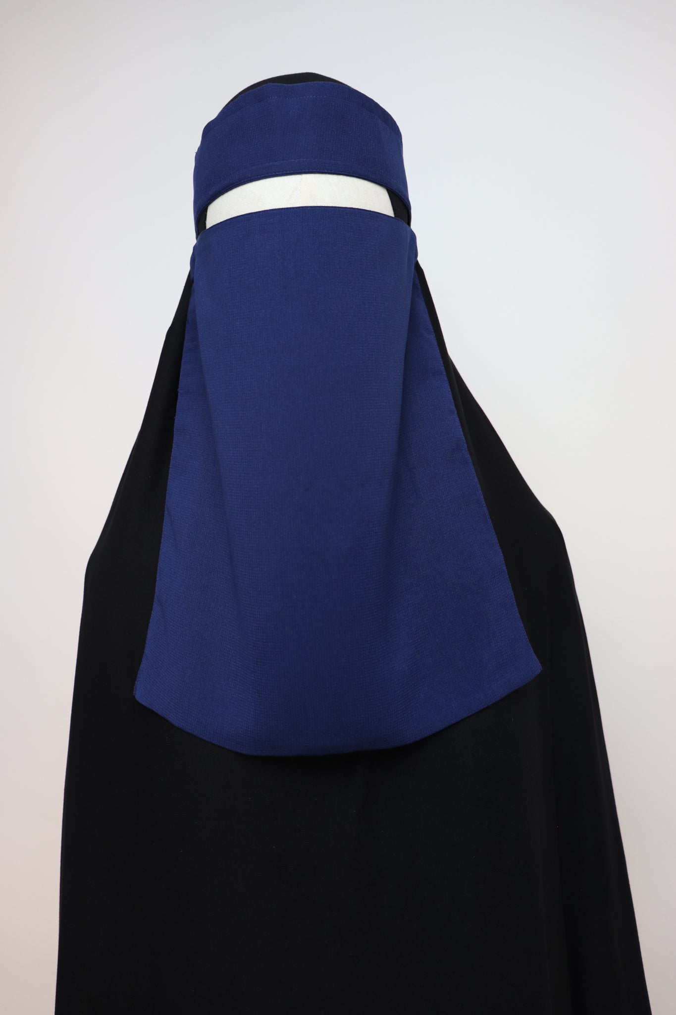 Bedoon Essm Pull-down One Layer Niqab - Navy