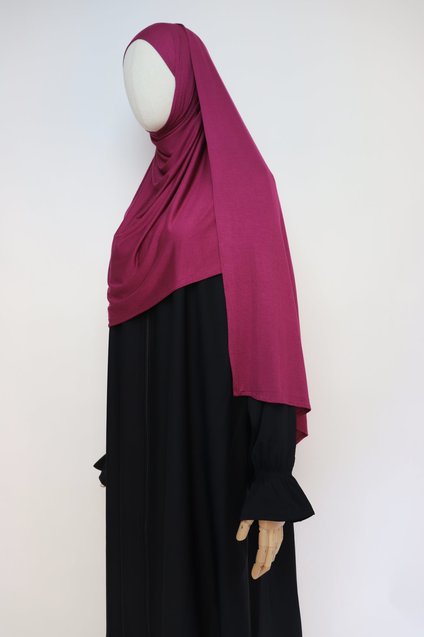 Premium Bamboo Jersey Hijab - Berry