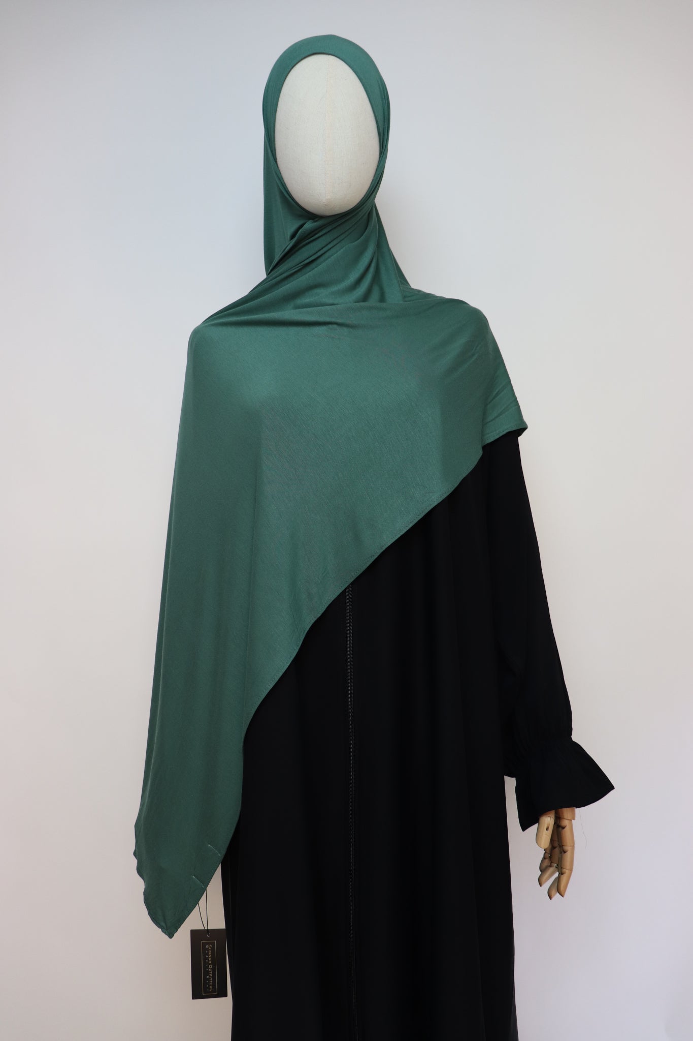 Premium Bamboo Jersey Hijab - Forest Green