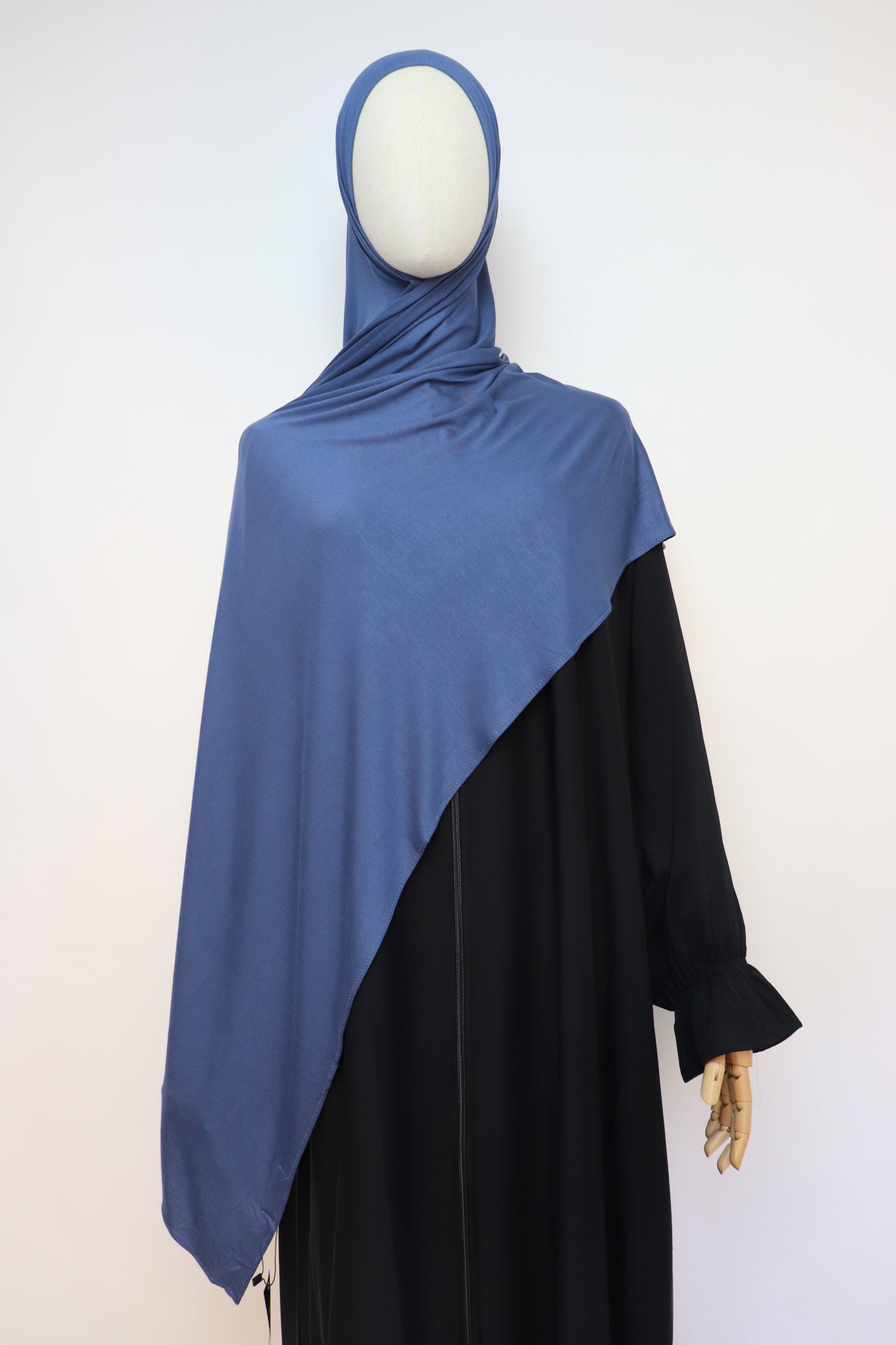 Premium Bamboo Jersey Hijab - Dusty Blue