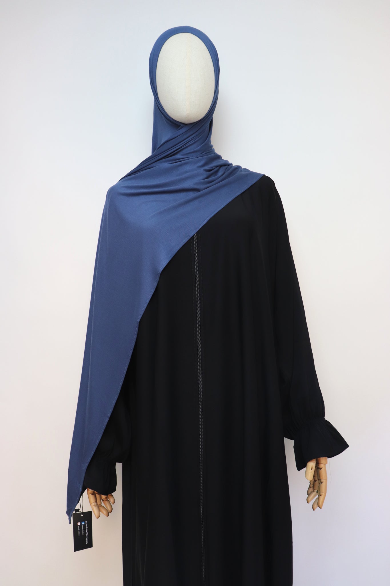 Premium Bamboo Jersey Hijab - Dusty Blue