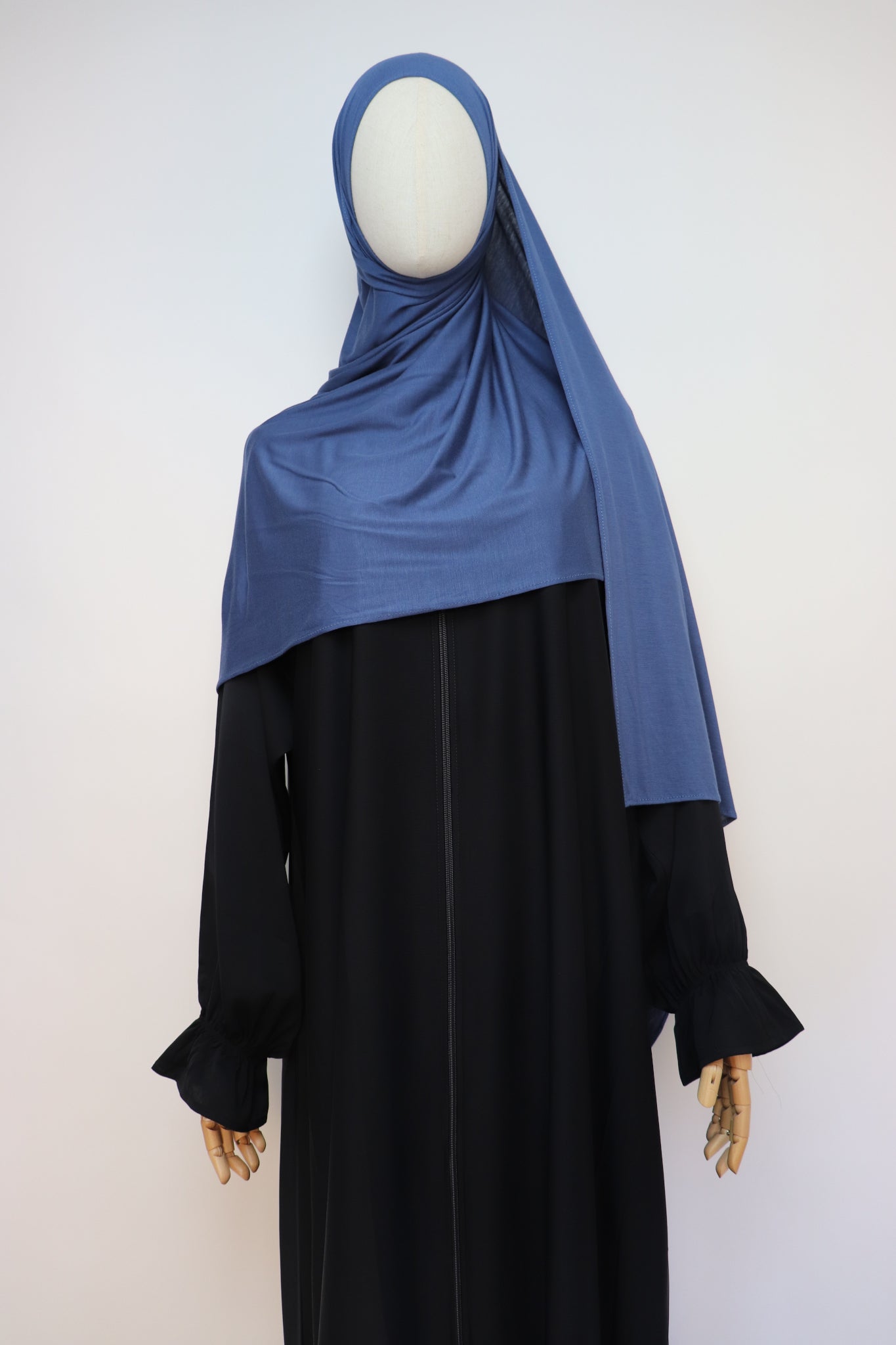 Premium Bamboo Jersey Hijab - Dusty Blue