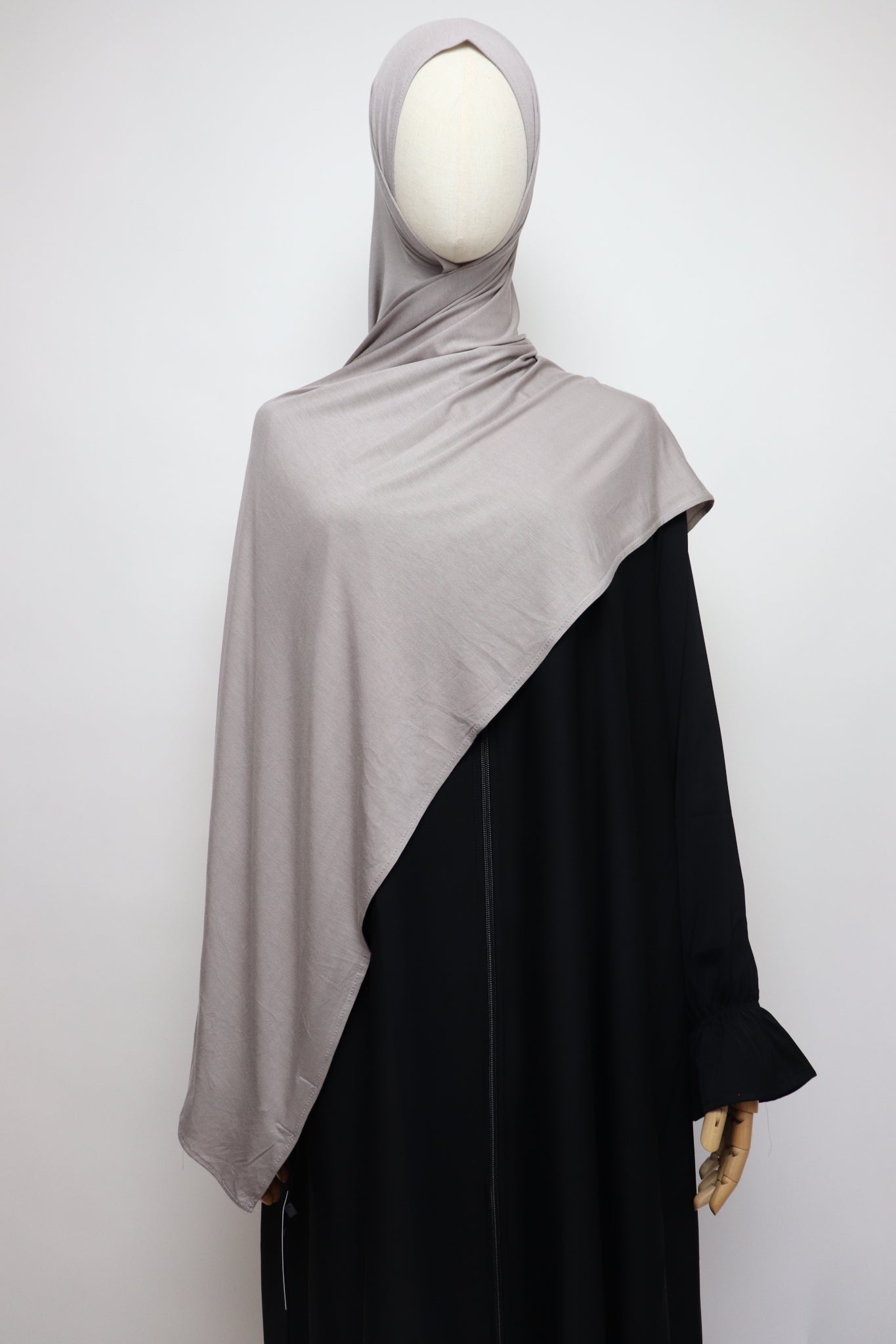 Premium Bamboo Jersey Hijab - Stone Gray
