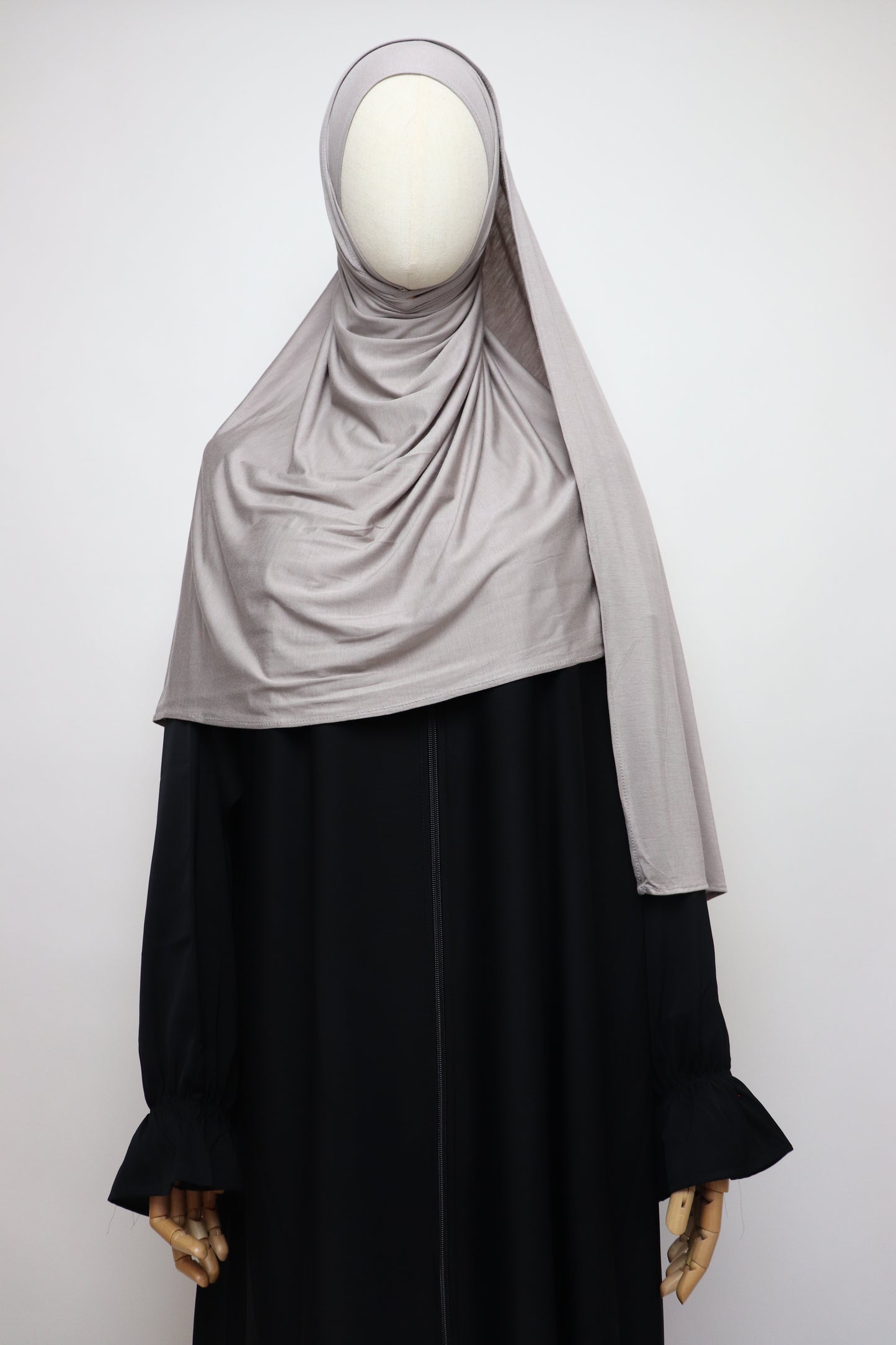 Premium Bamboo Jersey Hijab - Stone Gray