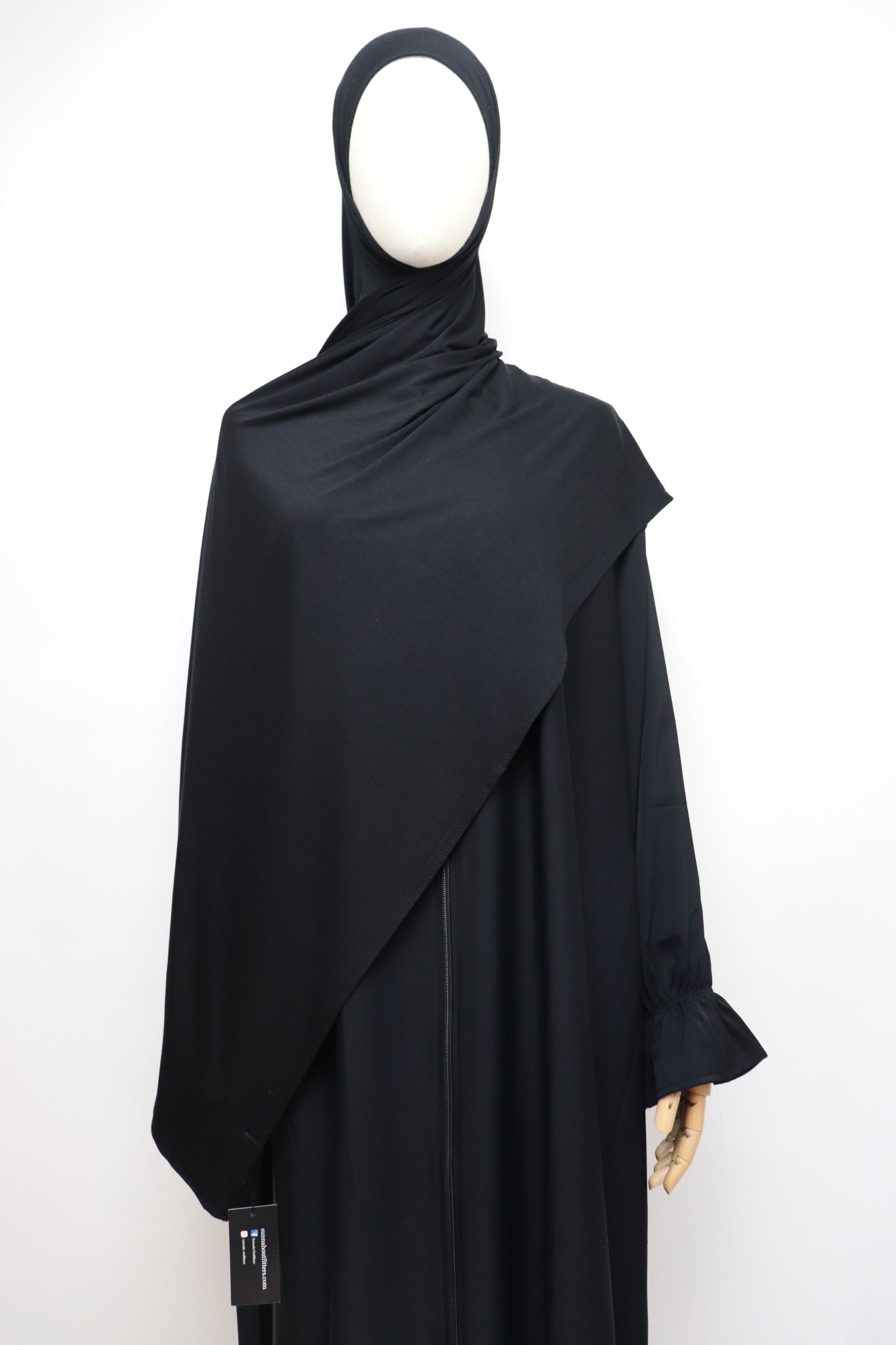 Premium Bamboo Jersey Hijab - Black