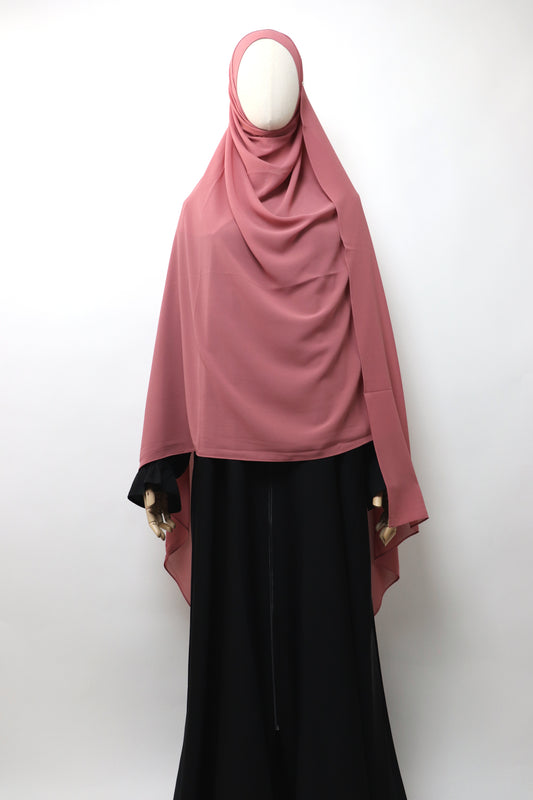 2XL Premium Chiffon Hijab - Dusty Rose