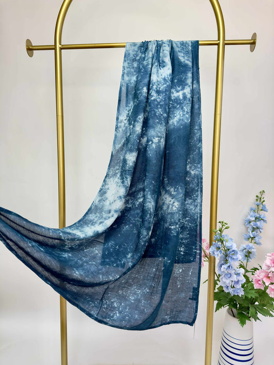 Tie Dye Maxi Modal Hijab - Peacock