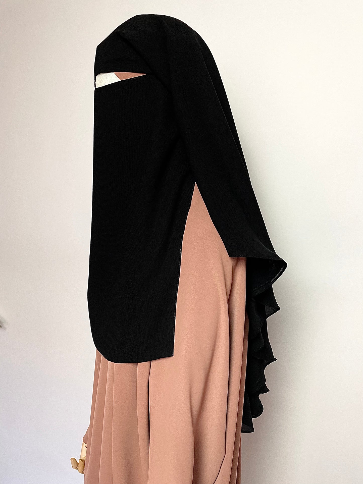 Three Layer Niqab w/ nose string - Black