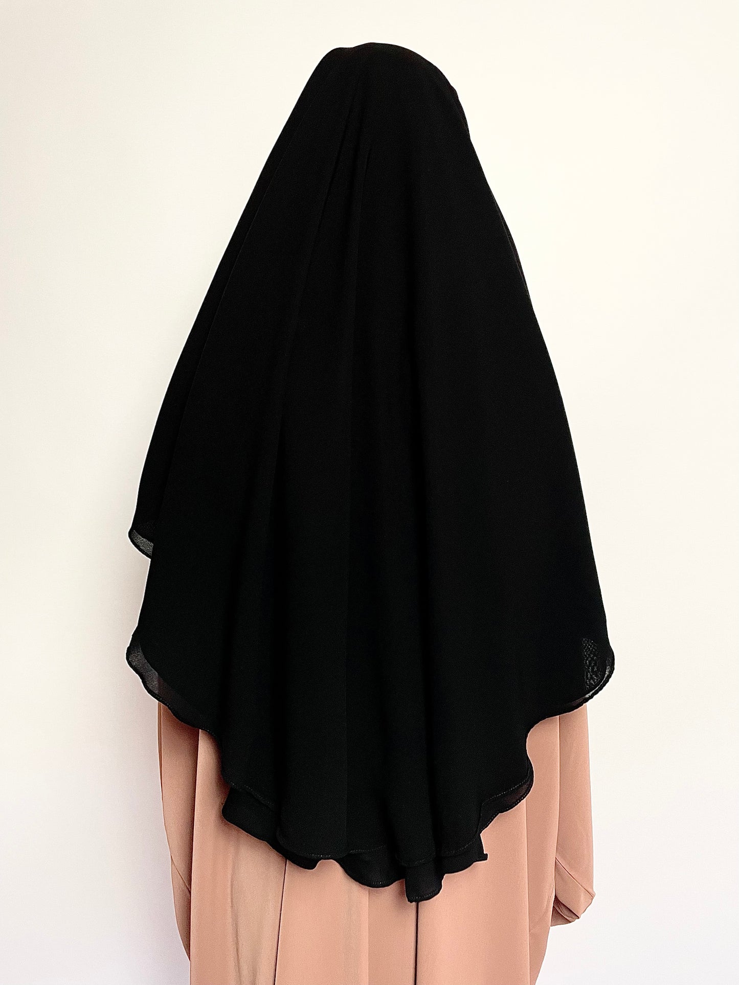 Three Layer Niqab w/ nose string - Black
