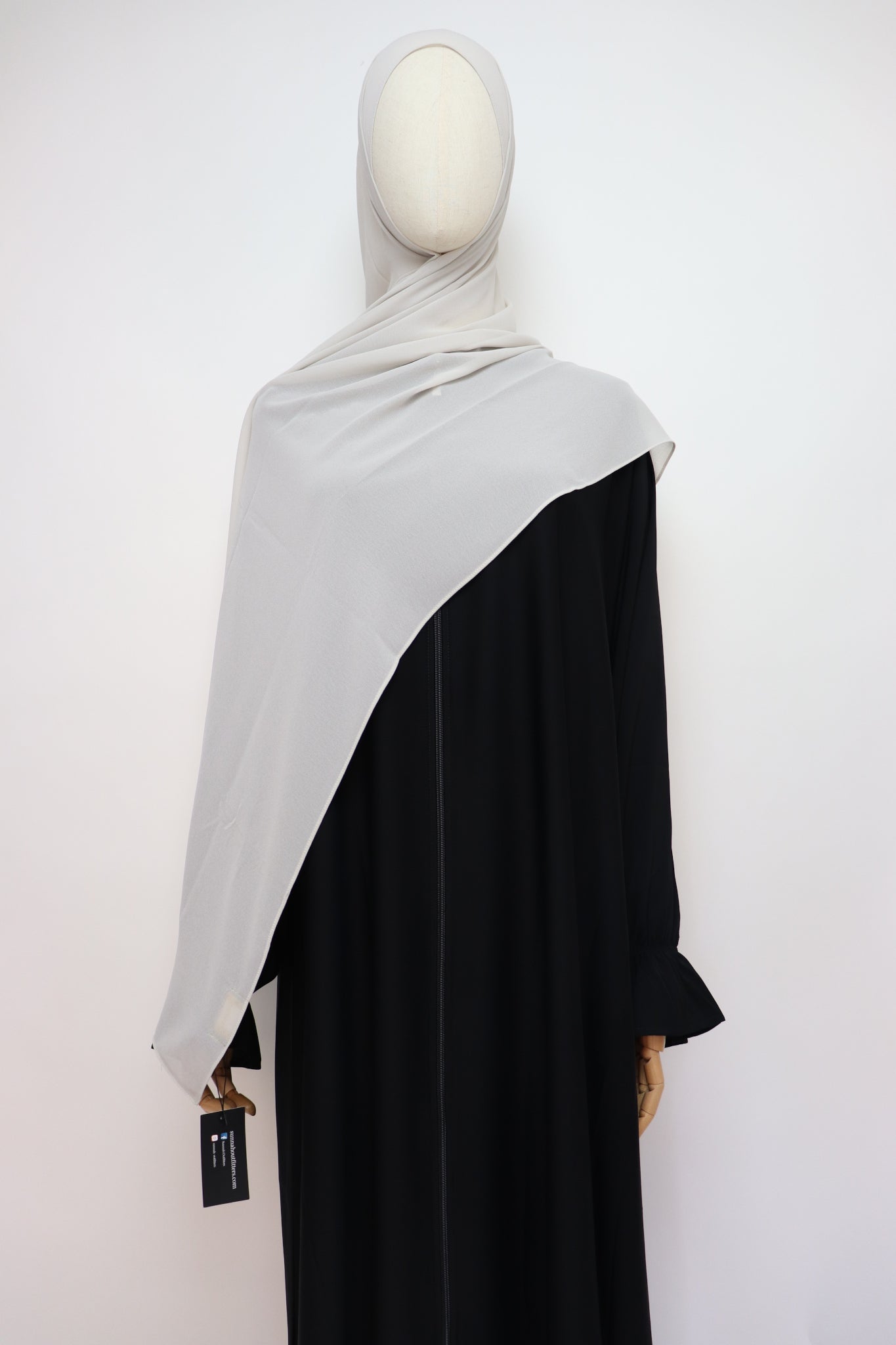 Premium Chiffon Hijab Standard Size - Pale Gray