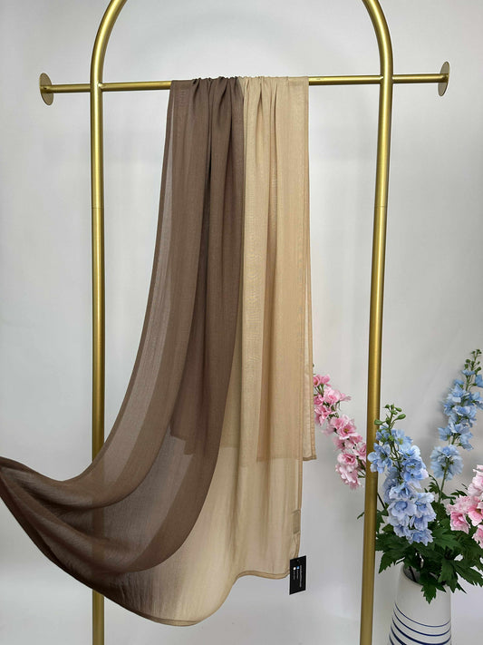 Ombre Maxi Modal Hijab - Coffee / Sand