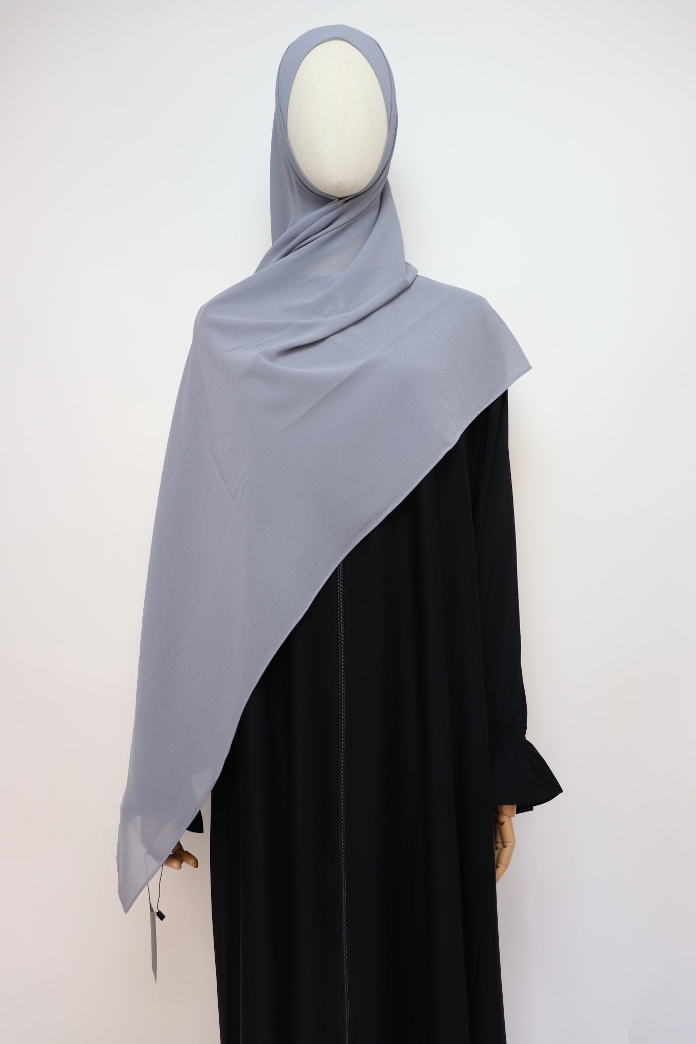 Premium Chiffon Hijab Standard Size - Silver Gray